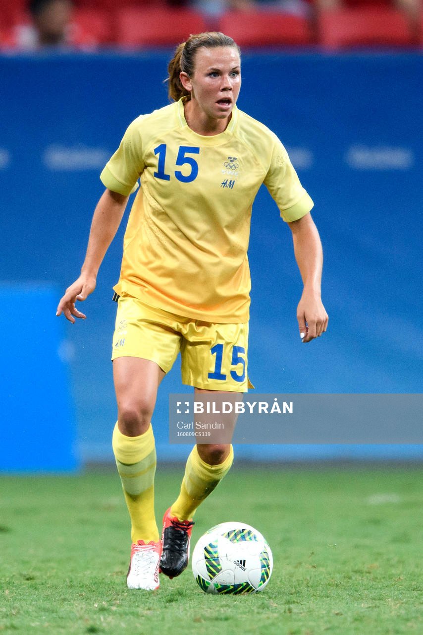 Sveriges Jessica Samuelsson i fotbollsmatchen mellan Kina