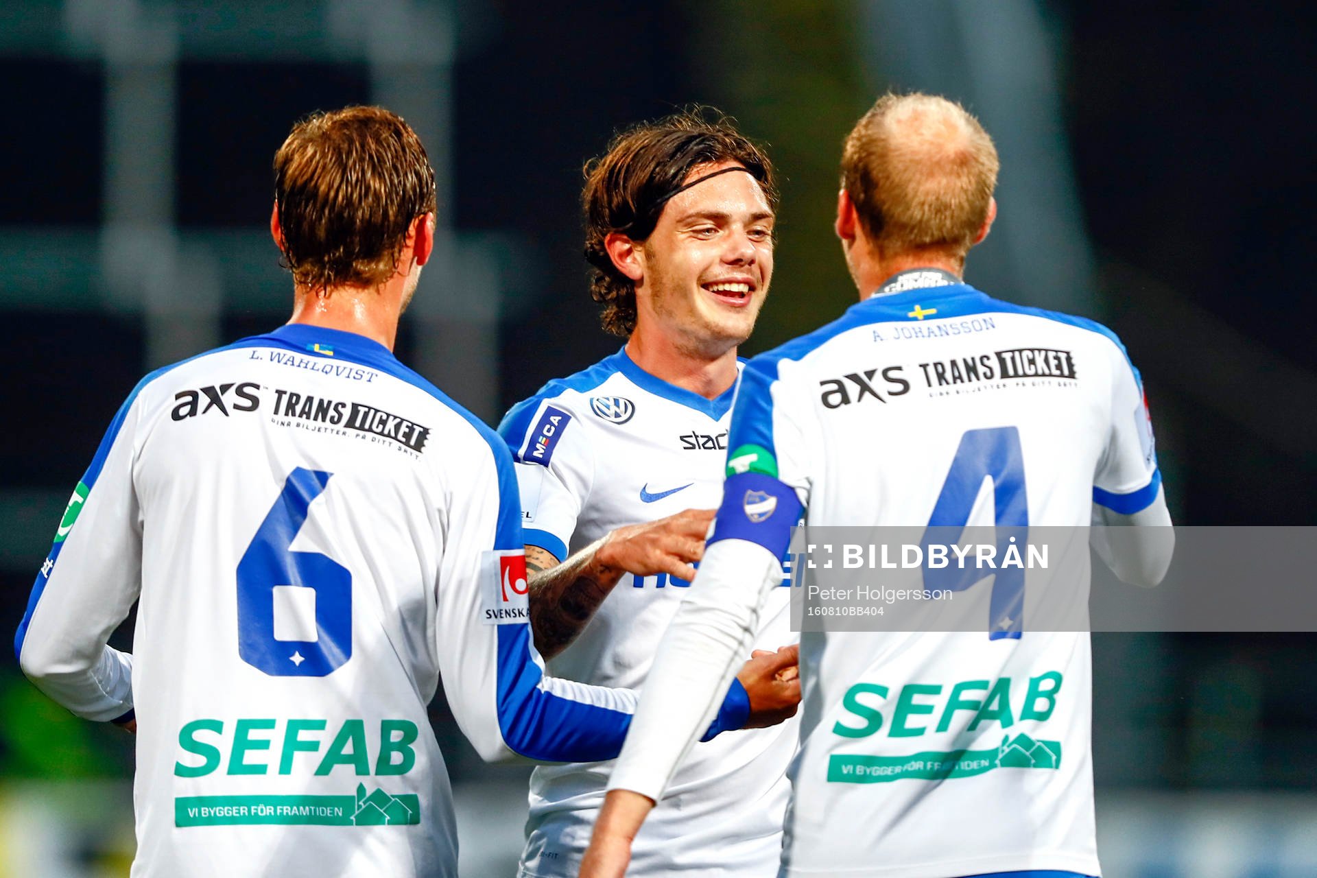 Norrköpings David Moberg Karlsson jublar efter 3-1 under fotbollsmatchen i Allsvenskan mellan Norrköping och Häcken den 10 augusti 2016 i Norrköping.