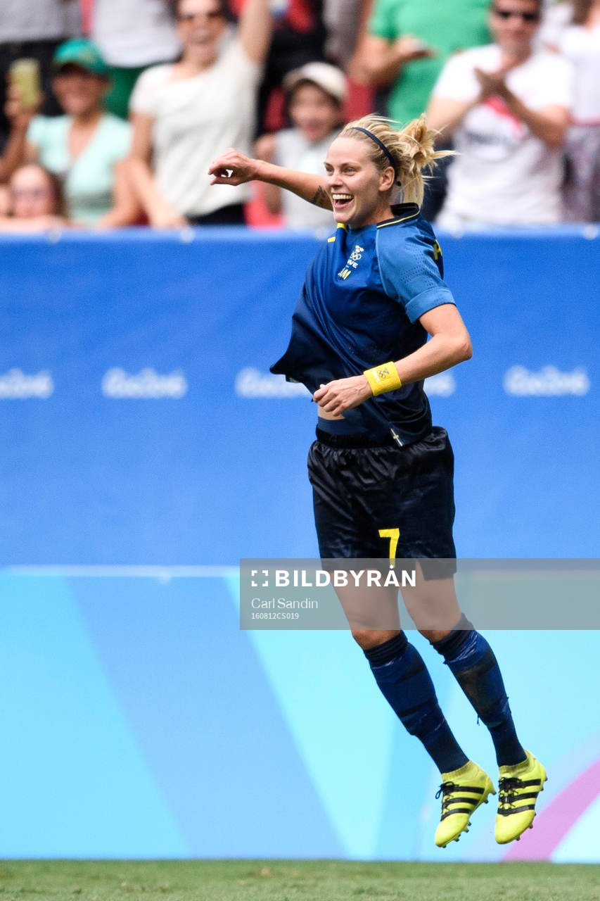 Sveriges Lisa Dahlkvist jublar