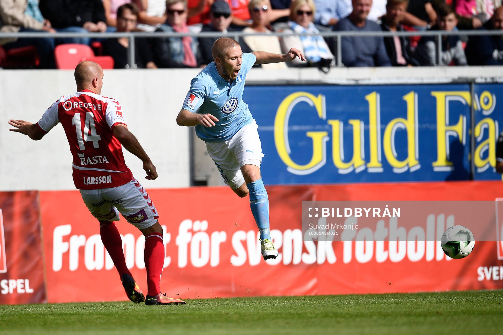 Kalmars Stefan Larsson och Malmö FFs Anton Tinnerholm
