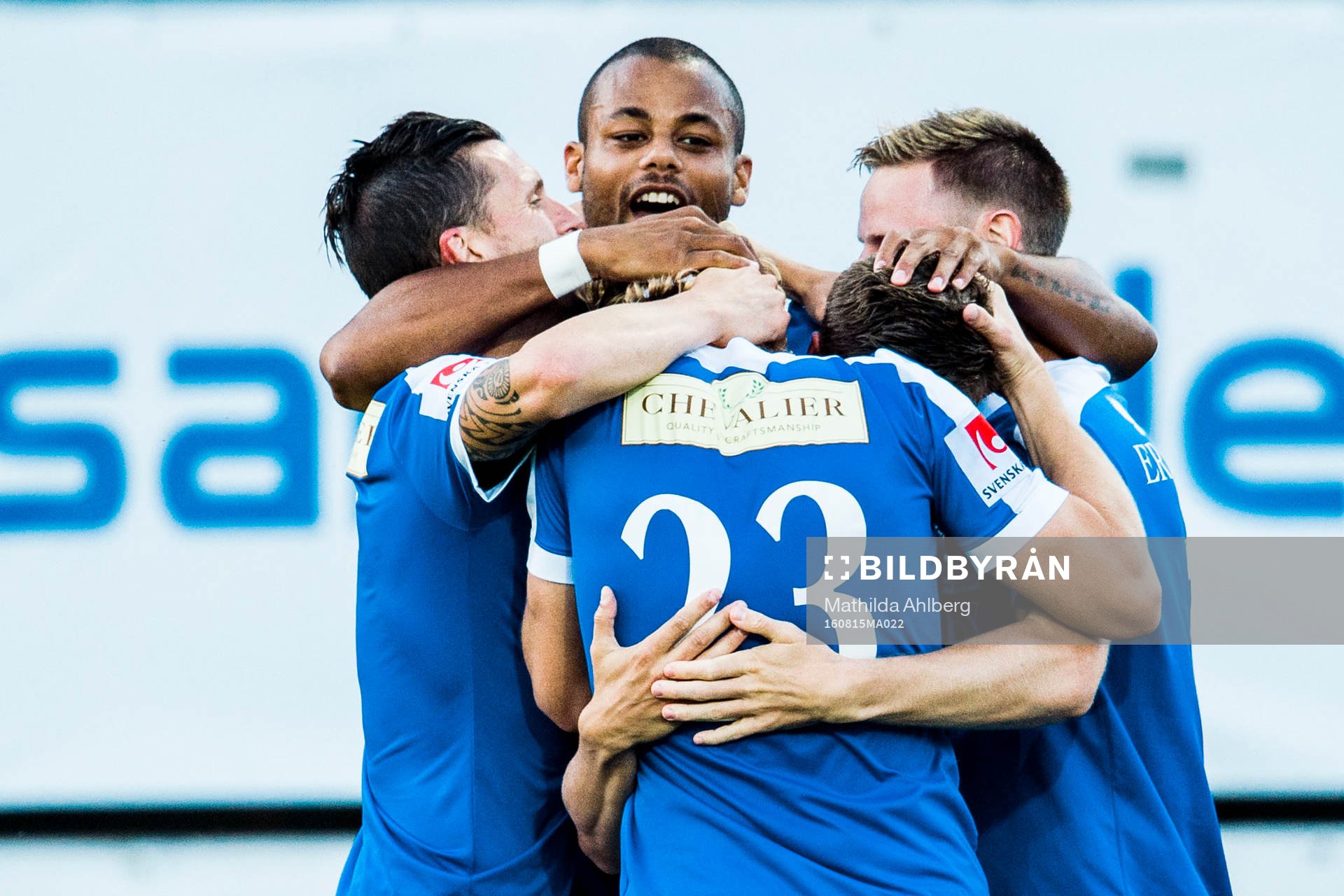 Trelleborgs Marcus Pode jublar med lagkamraterna