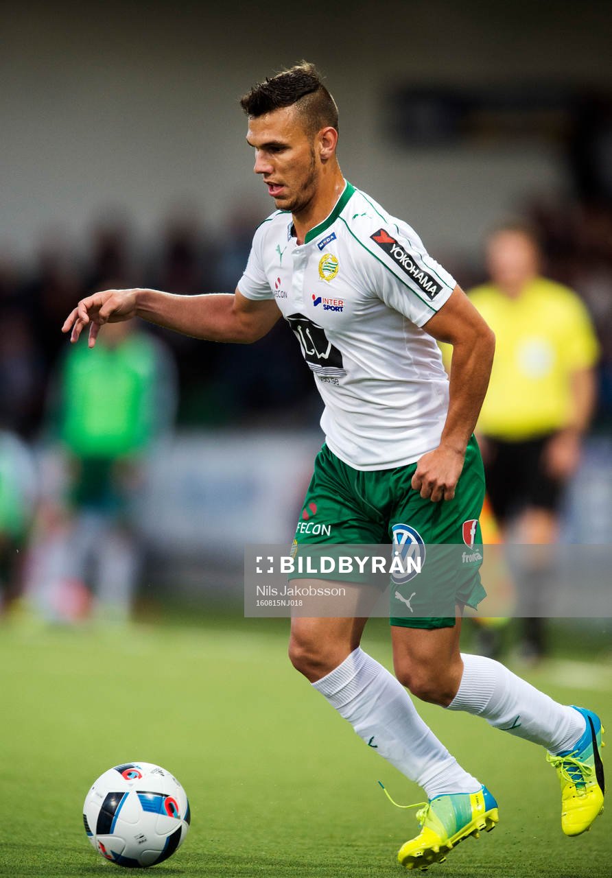 Hammarbys Alexssander Medeiros de Azeredo under fotbollsmatchen i Allsvenskan mellan GIF Sundsvall och Hammarby den 15 augusti 2016 i Sundsvall.