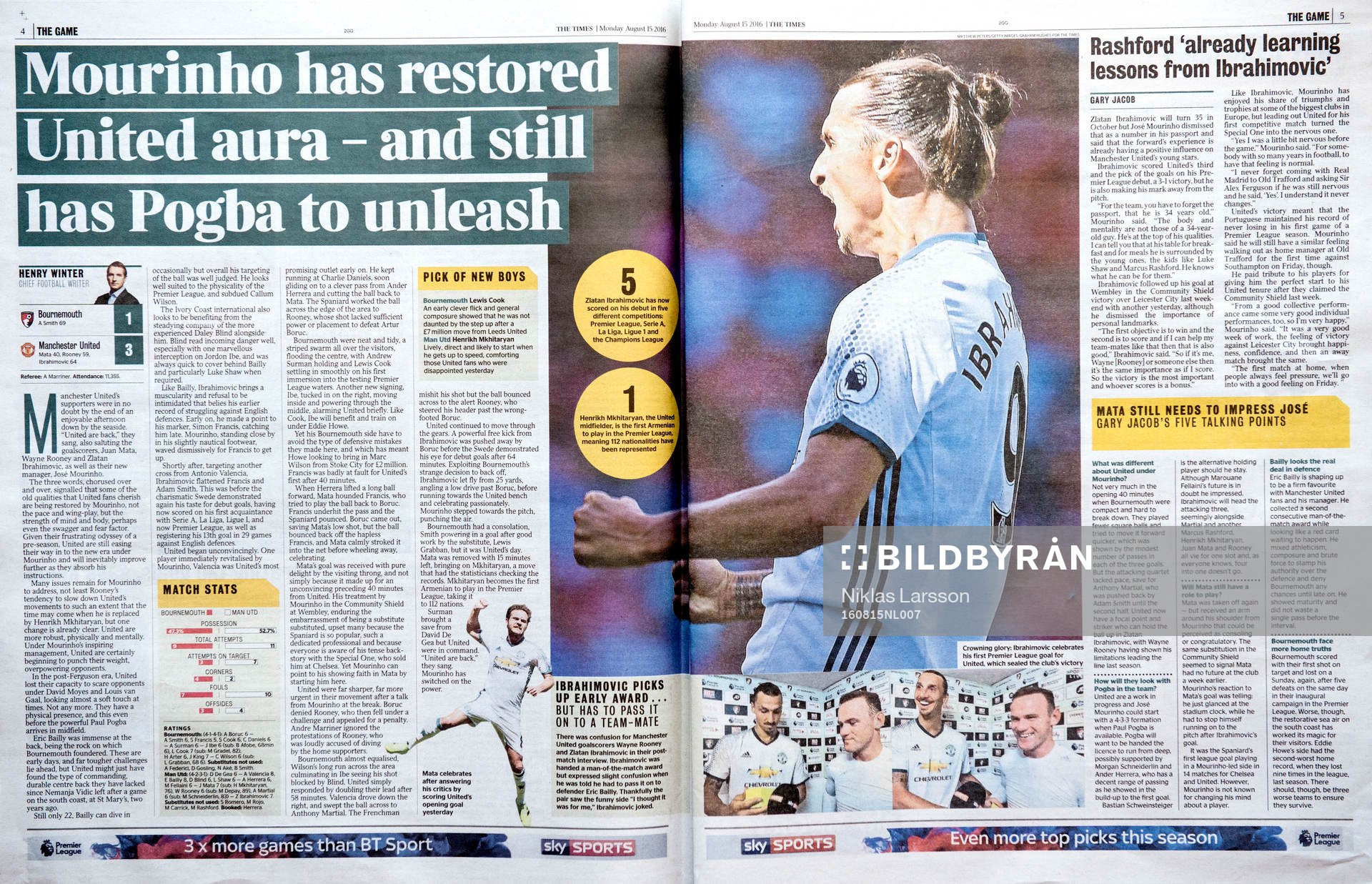 Artiklar i engelska tidningar om Zlatan Ibrahimovic dagen