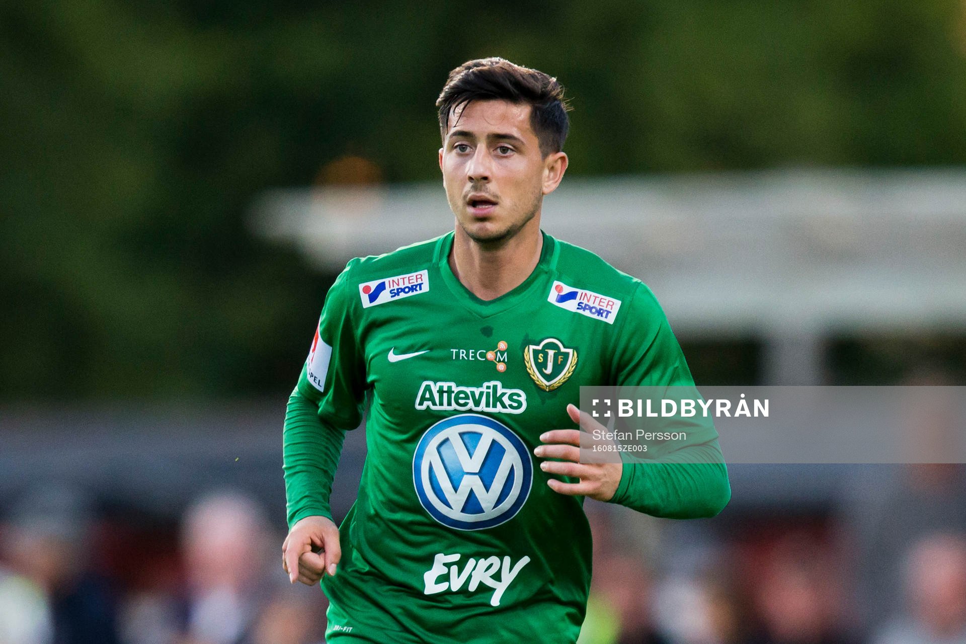Jönköpings Sergio Cala under fotbollsmatchen i Allsvenskan mellan Jönköping och Östersund den 15 augusti 2016 i Jönköping. 