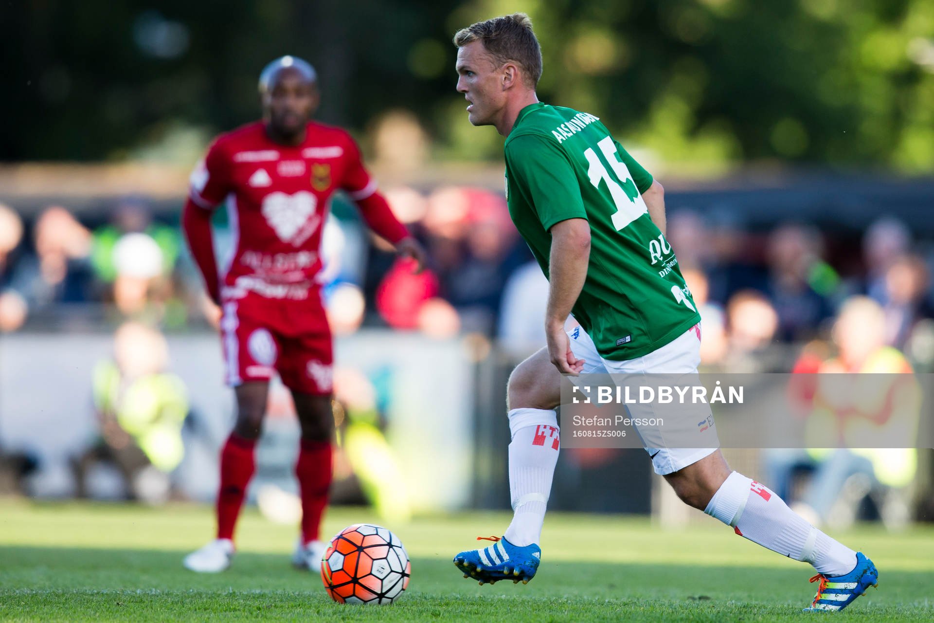 Jönköpings Stian Aasmundsen under fotbollsmatchen i Allsvenskan mellan Jönköping och Östersund den 15 augusti 2016 i Jönköping. 