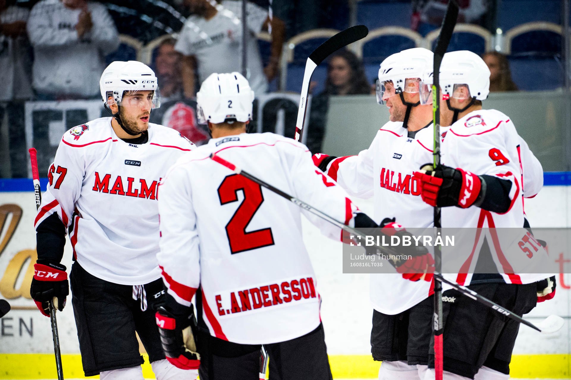 Malmö Redhawks Konstantin Komarek, Erik Andersson och
