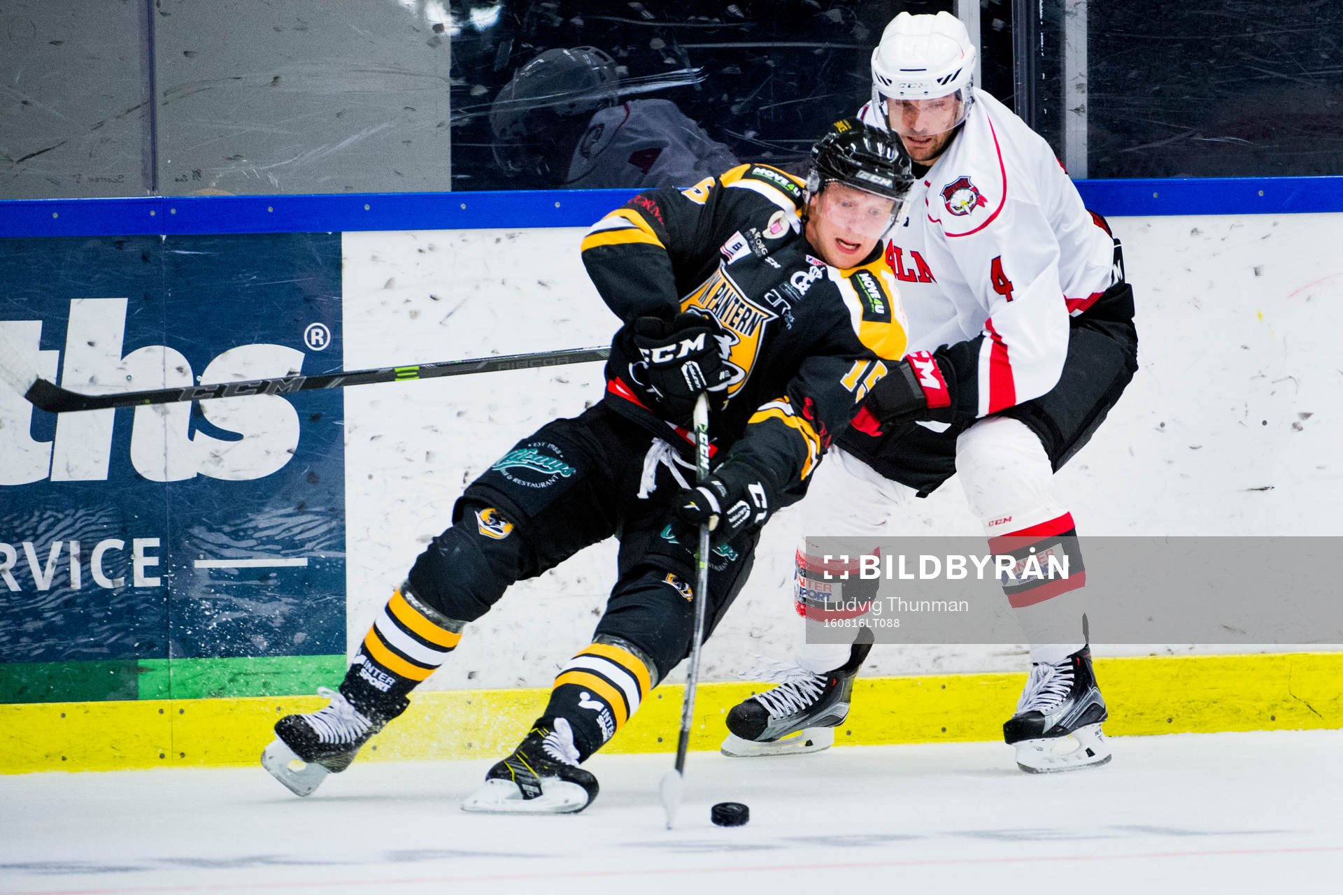 Panterns Axel Wemmenborn och Malmö Redhawks Noah Welch