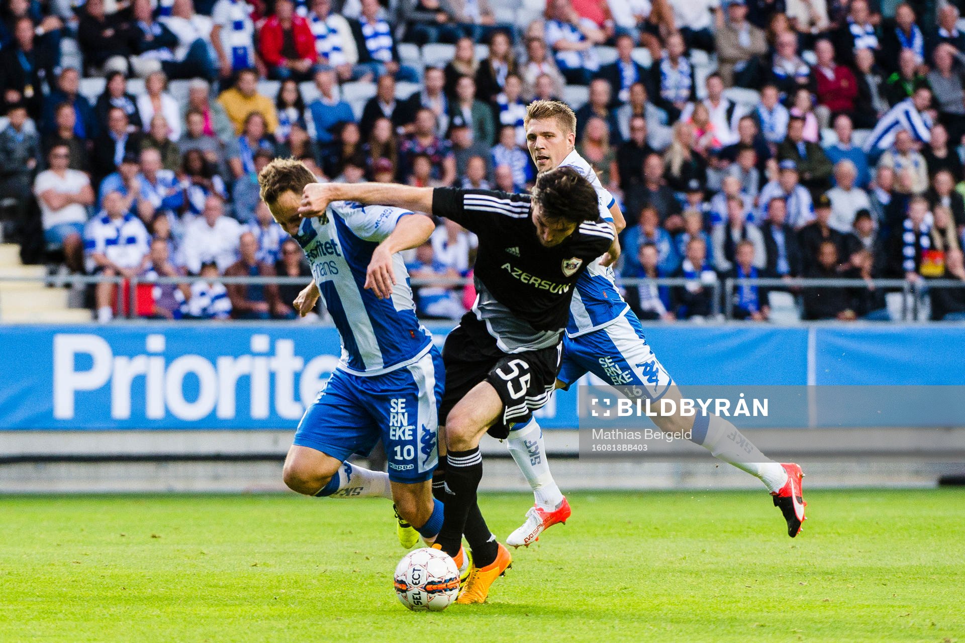 IFK Göteborgs Tobias Hysén och Qarabags Badavi Huseynov i