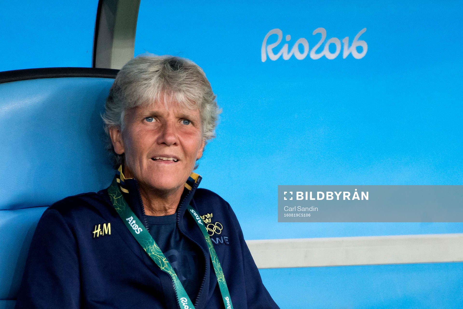 Sveriges förbundskapten Pia Sundhage i fotbollsfinalen