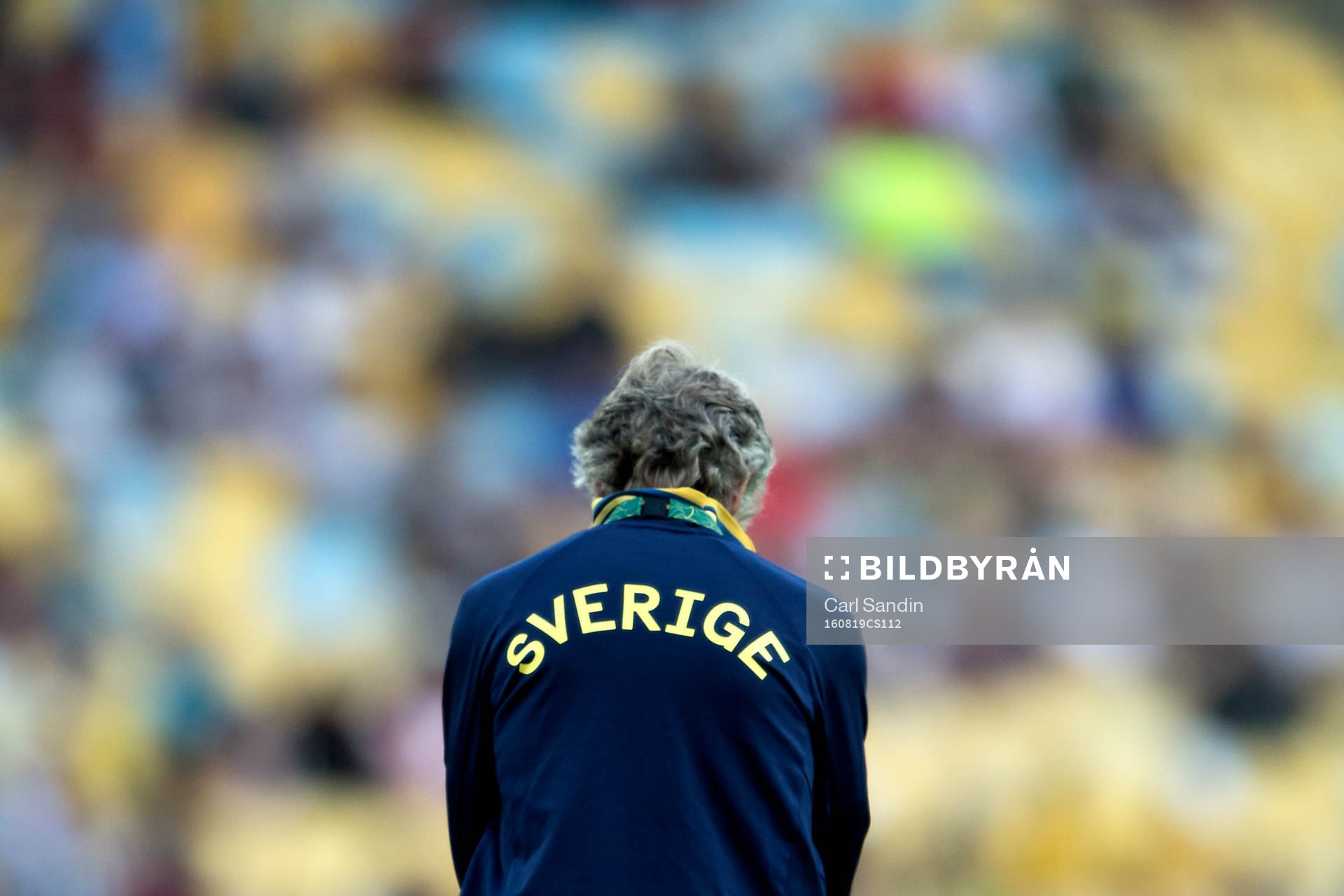 Ryggen på sveriges förbundskapten Pia Sundhage i