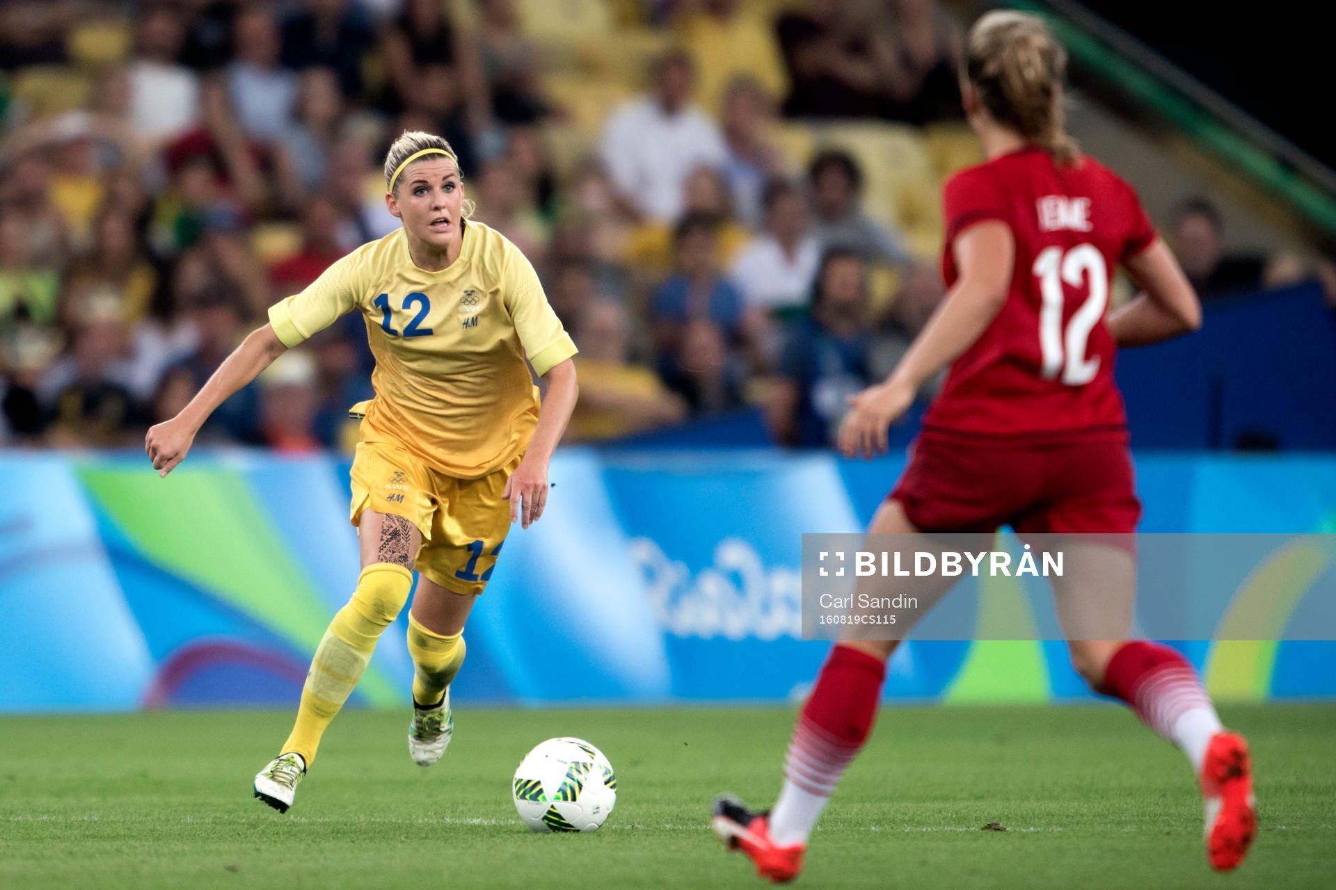 Sveriges Olivia Schough i fotbollsfinalen mellan Sverige
