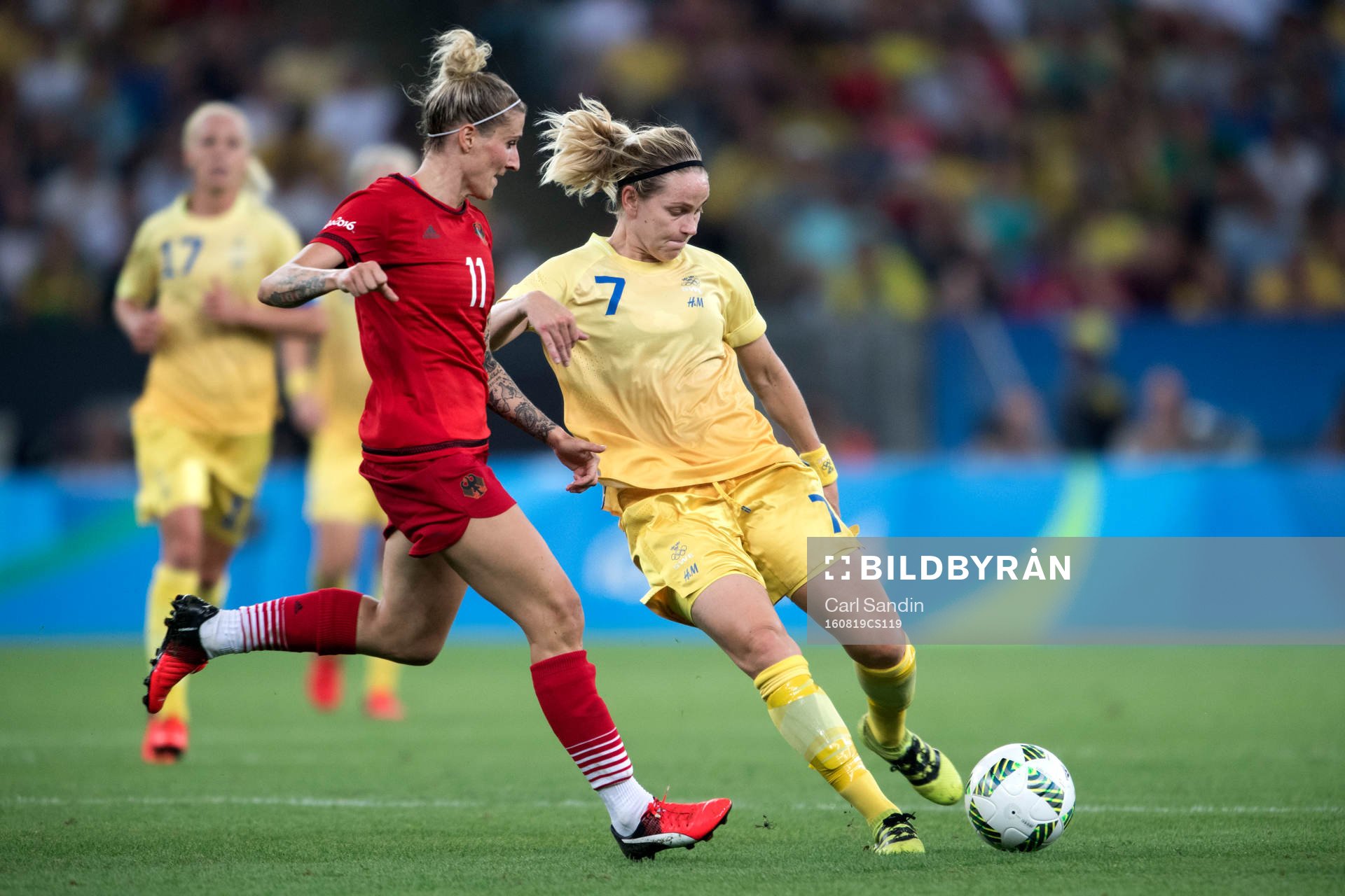 Tysklands Anja Mittag och Sveriges Lisa Dahlkvist i