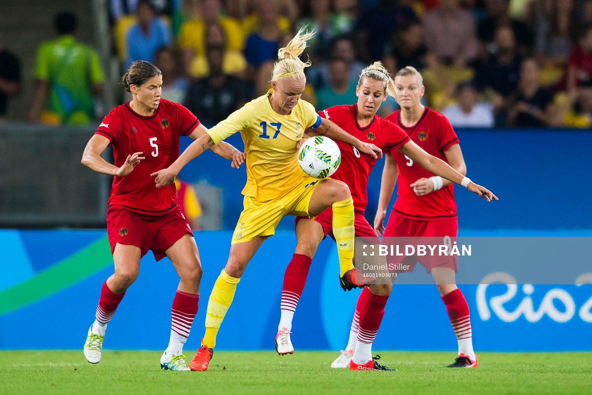 Sveriges Caroline Seger i fotbollsfinalen mellan Sverige