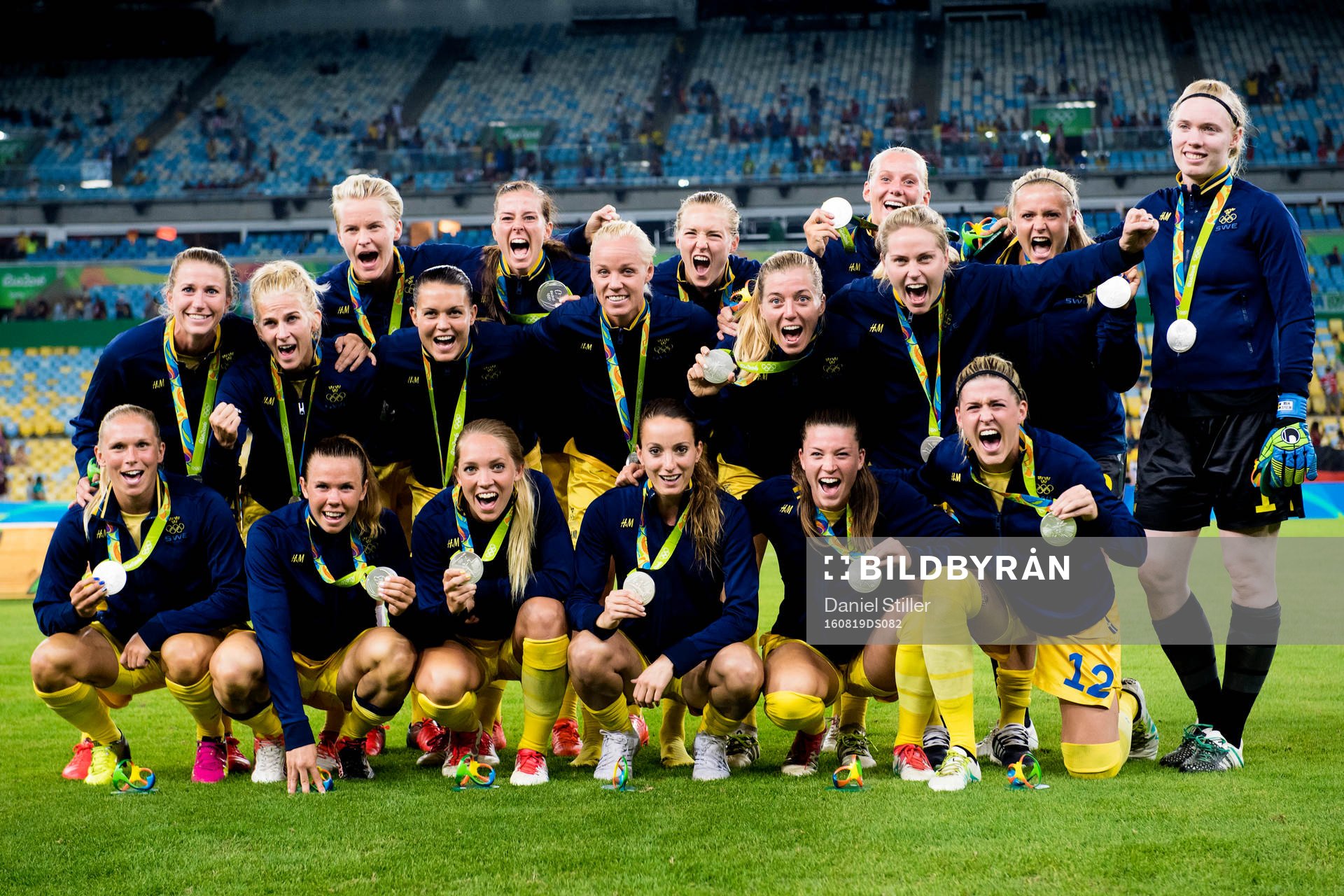 Det svenska laget med sina silvermedaljer