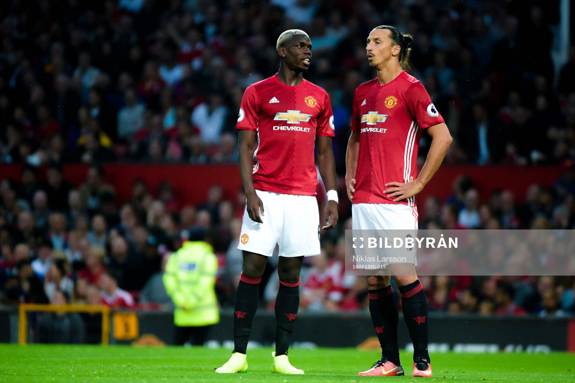 Manchester Uniteds Paul Pogba och Manchester Uniteds Zlatan