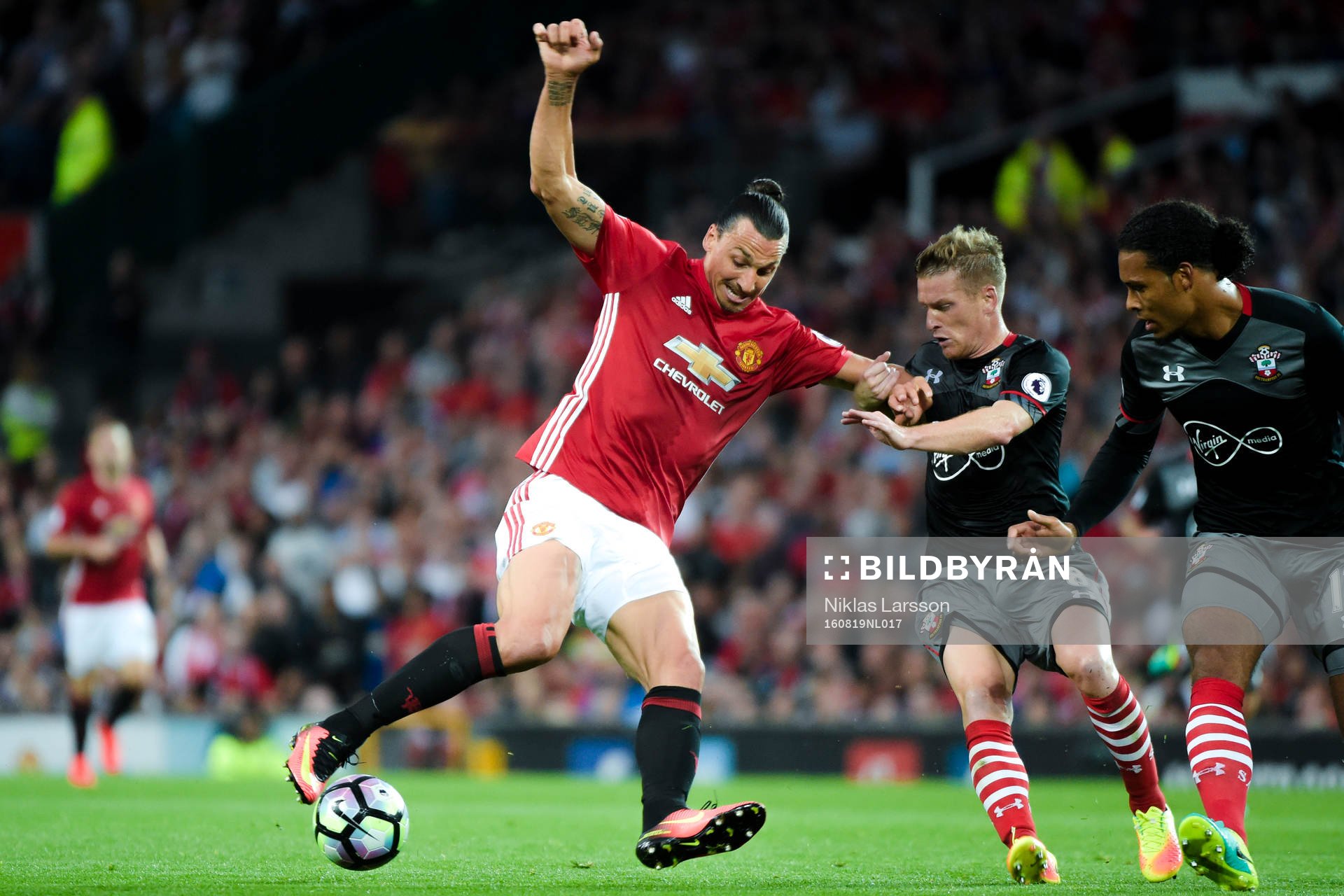 Manchester Uniteds Zlatan Ibrahimovic och Southamptons
