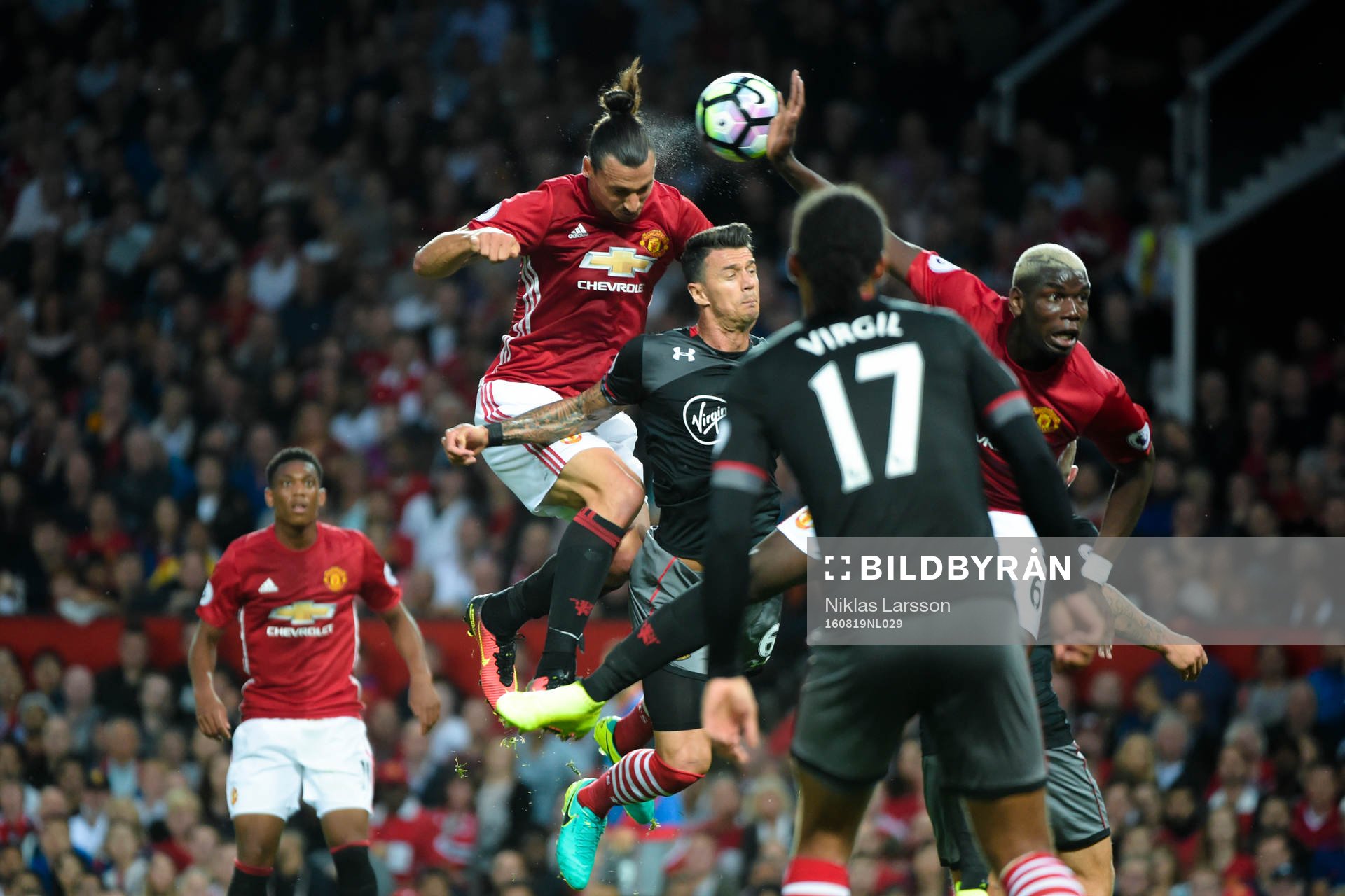 Manchester Uniteds Zlatan Ibrahimovic och Paul Pogba