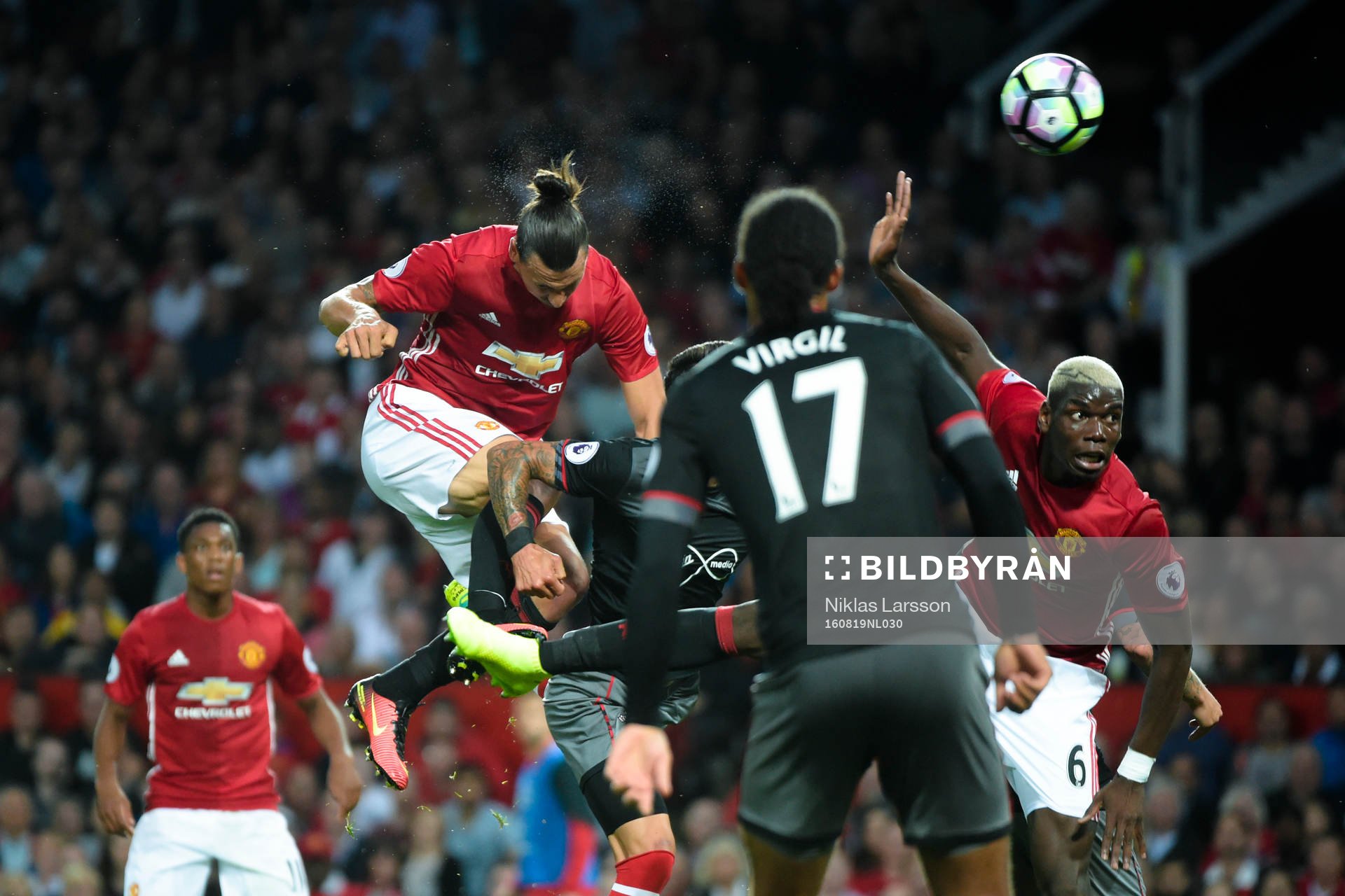 Manchester Uniteds Zlatan Ibrahimovic och Paul Pogba