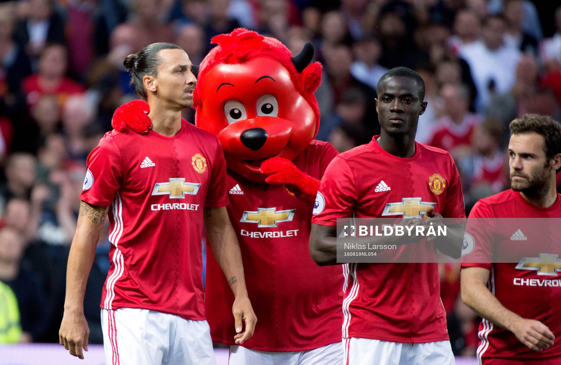 Manchester Uniteds maskot kramar Zlatan Ibrahimovic