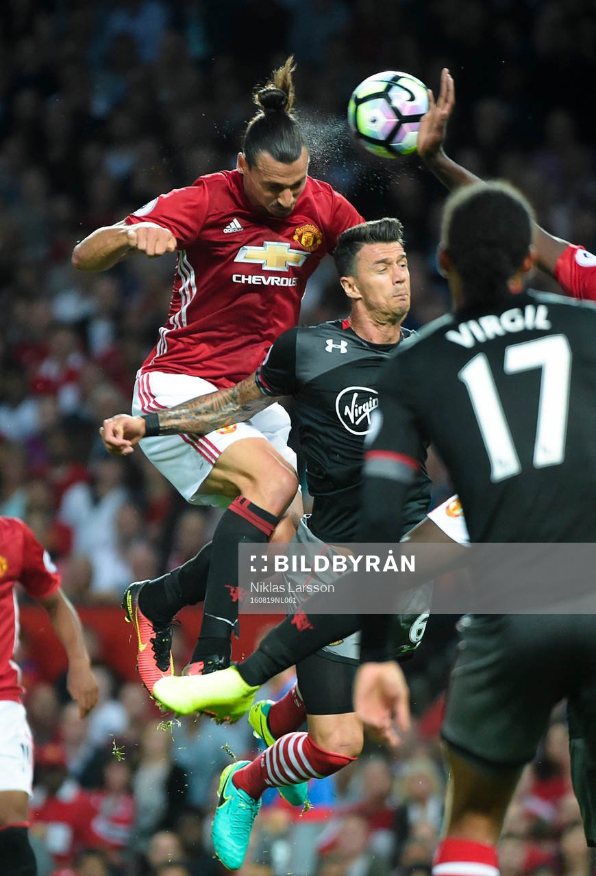 Manchester Uniteds Zlatan Ibrahimovic och Paul Pogba
