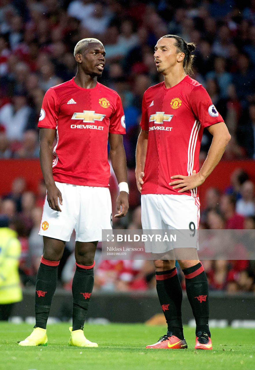 Manchester Uniteds Paul Pogba och Zlatan Ibrahimovic