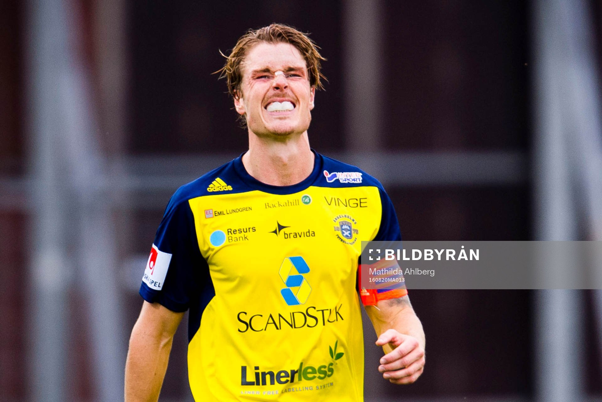 Ängelholms Marcus Bergholtz grimaserar