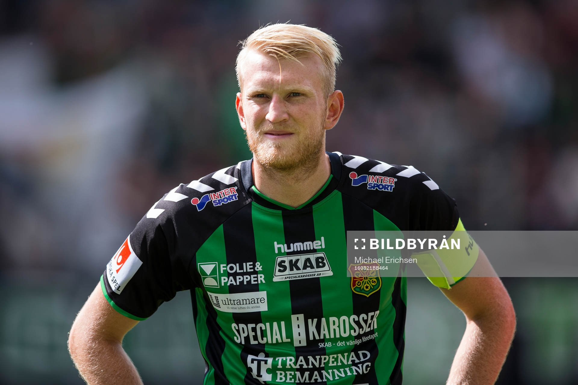 GAIS lagkapten Carl Nyström innan fotbollsmatchen i