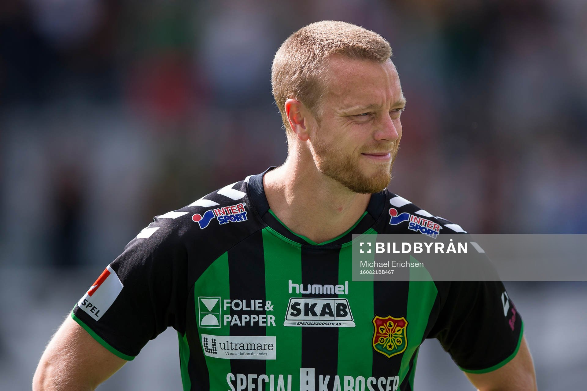 GAIS Björn Andersson innan fotbollsmatchen i Superettan