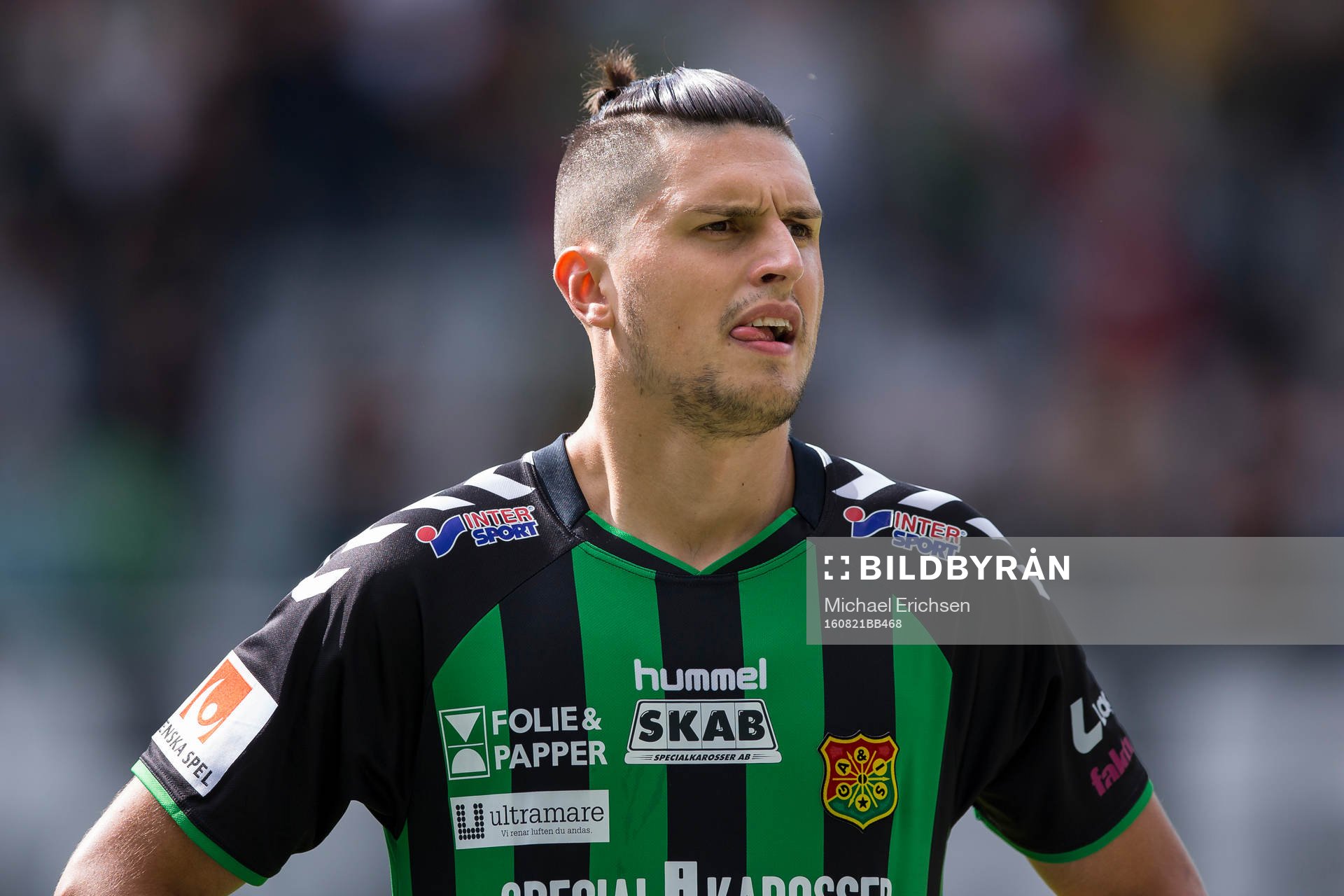 GAIS Luka Mijaljevic innan fotbollsmatchen i Superettan