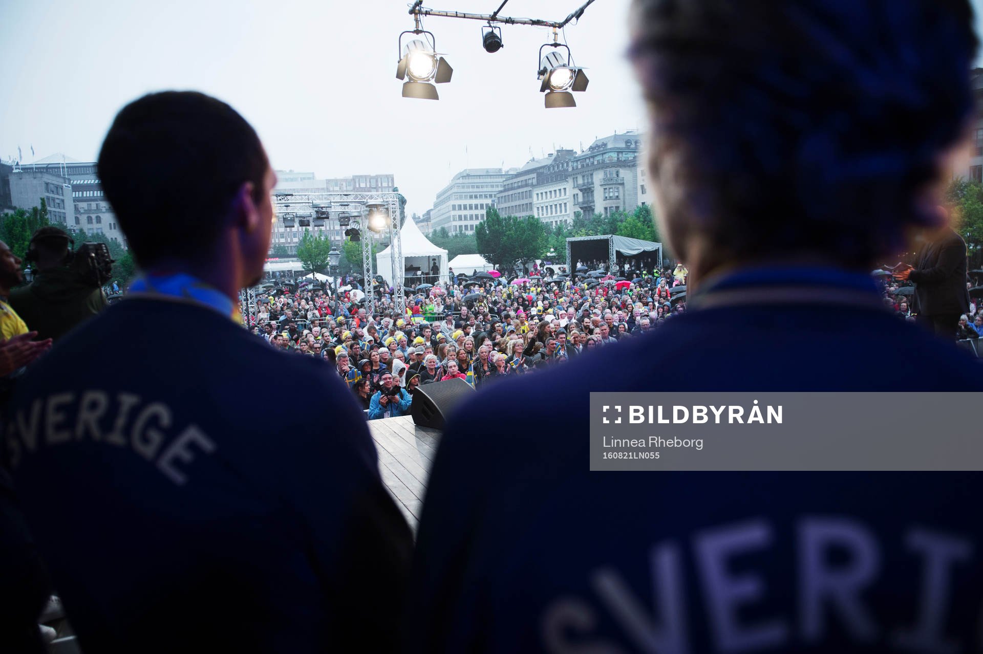 Förbundskapten Pia Sundhage och Marcus Svensson (skytte)