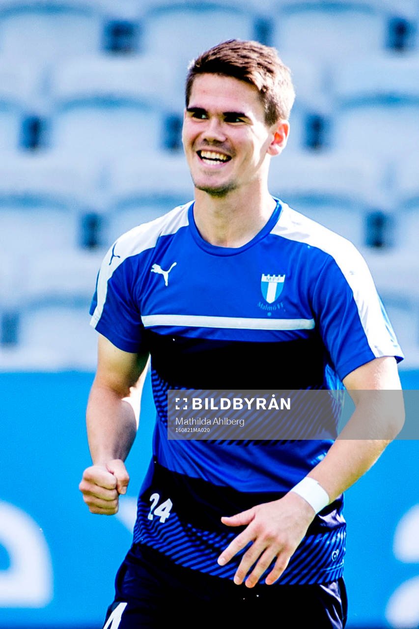 Malmö FFs Vidar Örn Kjartansson under en fotbollsträning med Malmö FF den 21 augusti 2016 i Malmö.