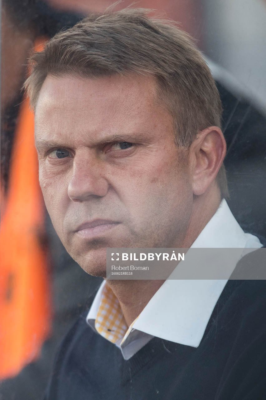 Falkenbergs tränare Hans Eklund inför fotbollsmatchen i Allsvenskan mellan Falkenberg och Gefle den 21 Augusti 2016 i Falkenberg