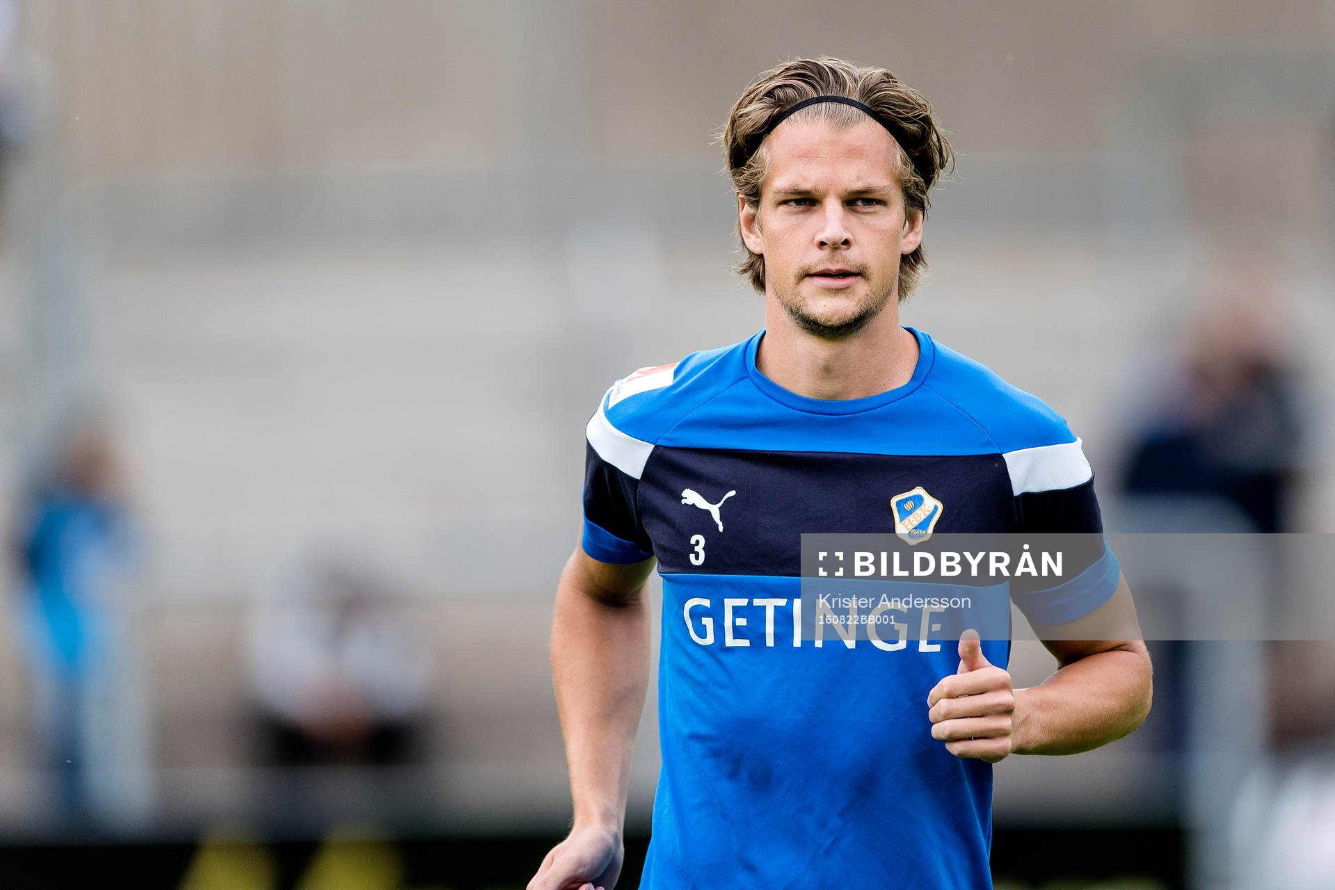 Halmstads Fredrik Liverstam före fotbollsmatchen i