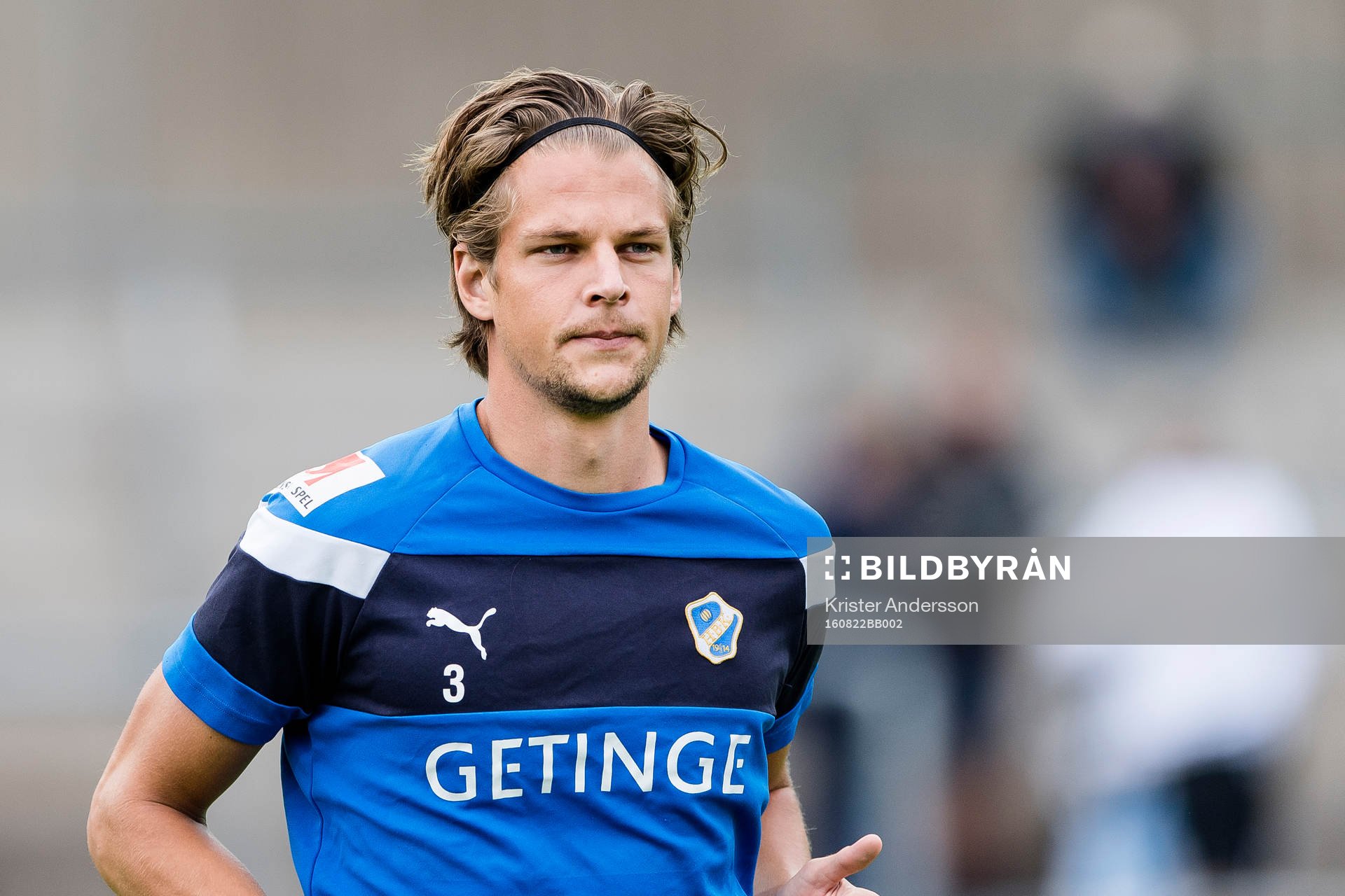 Halmstads Fredrik Liverstam före fotbollsmatchen i