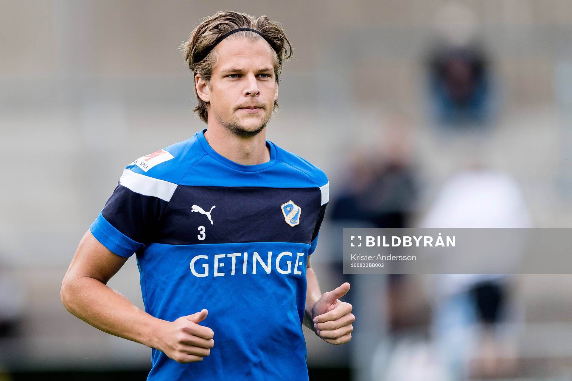 Halmstads Fredrik Liverstam före fotbollsmatchen i