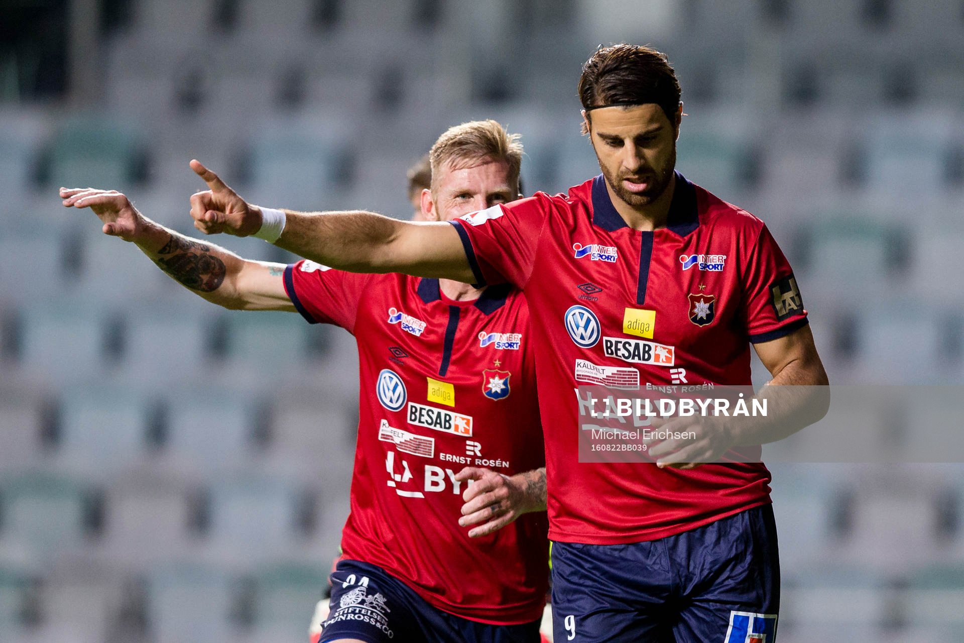 Örgrytes George Mourad jublar efter 2-0 under fotbollsmatchen i Superettan mellan Örgryte och Ljungskile den 22 augusti 2016 i Göteborg.