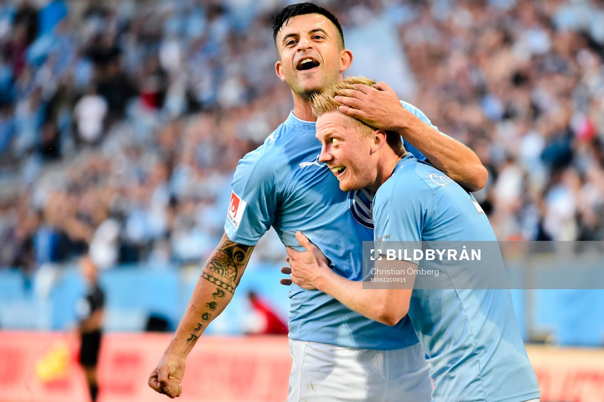 Malmö FFs Anders Christiansen och Behrang Safari jublar