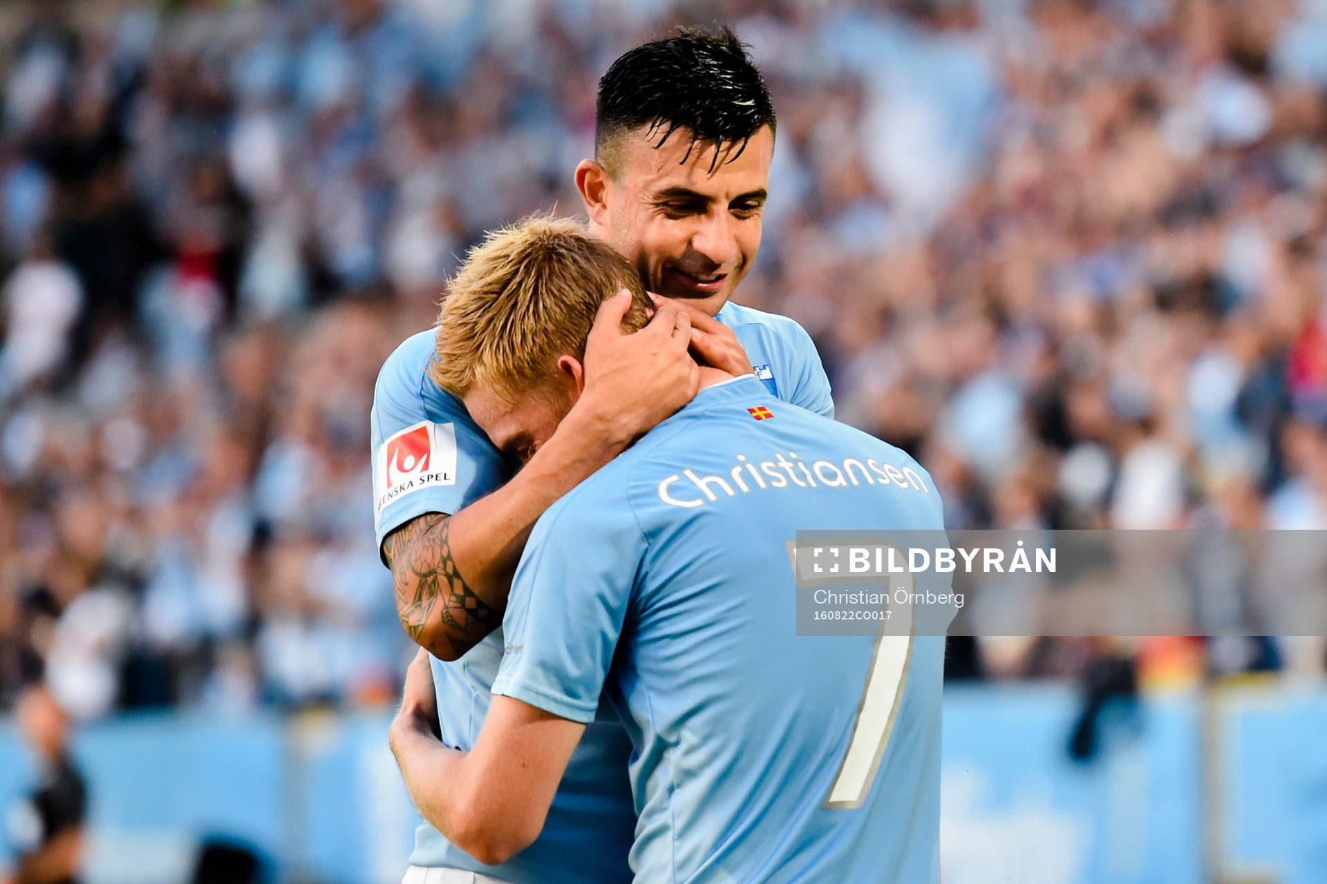 Malmö FFs Anders Christiansen och Behrang Safari jublar