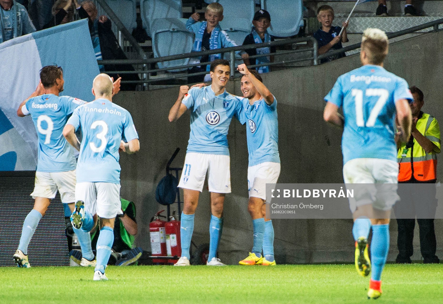 Malmö FFs Markus Rosenberg, Anton Tinnerholm, Magnus Wolff
