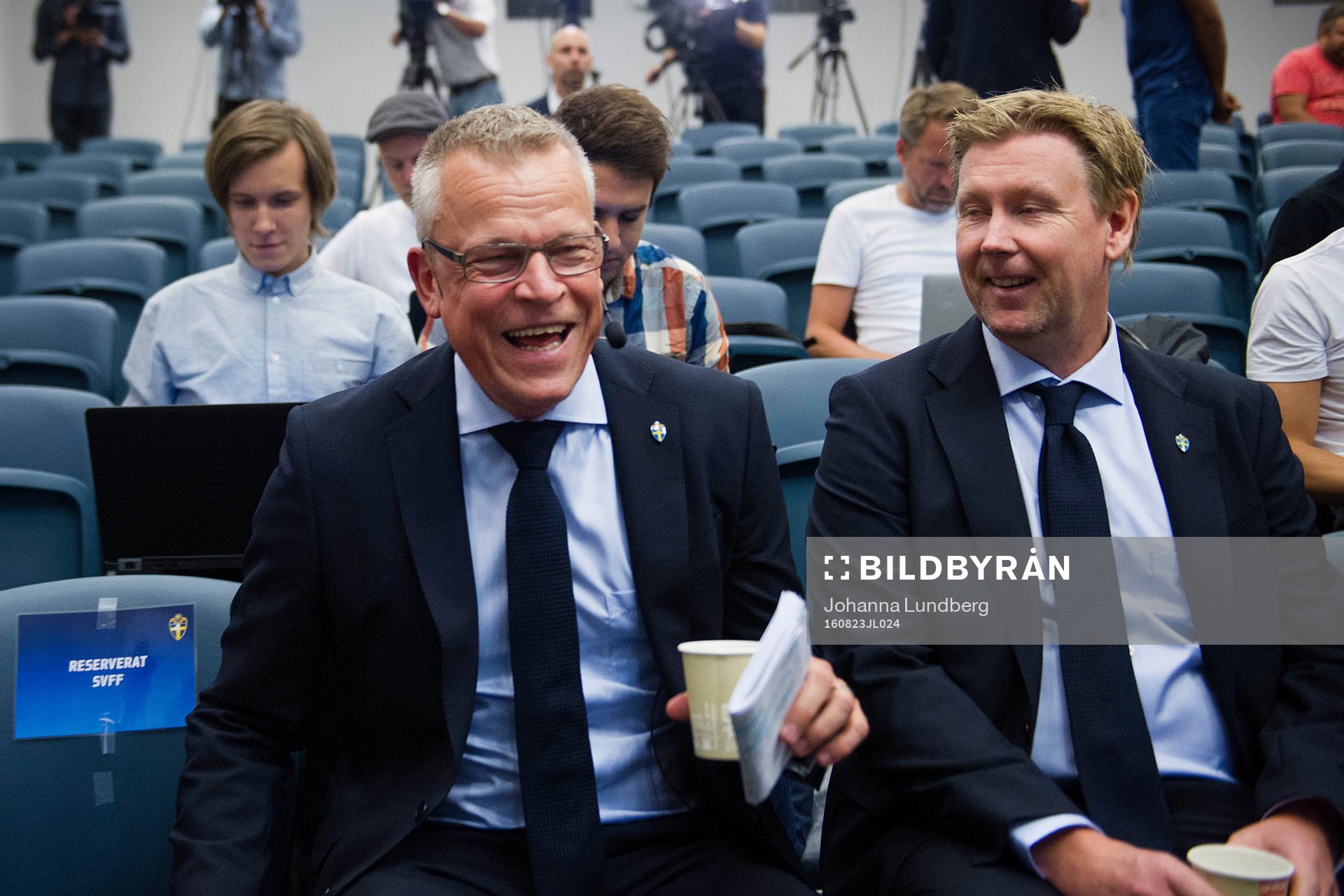 Sveriges förbundskapten Jan Andersson och assisterande