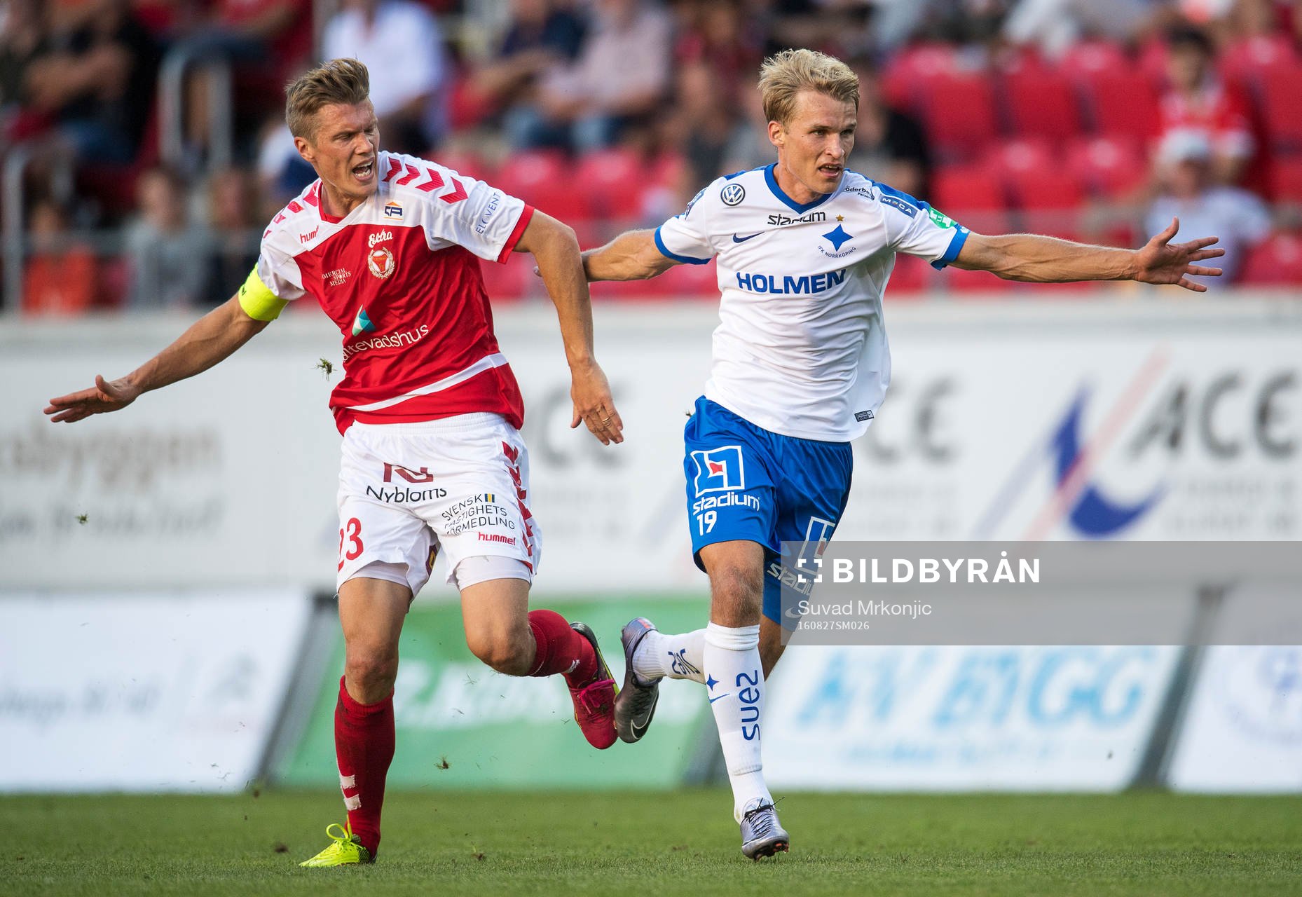 Kalmars Viktor Elm och Norrköpings Sebastian Andersson