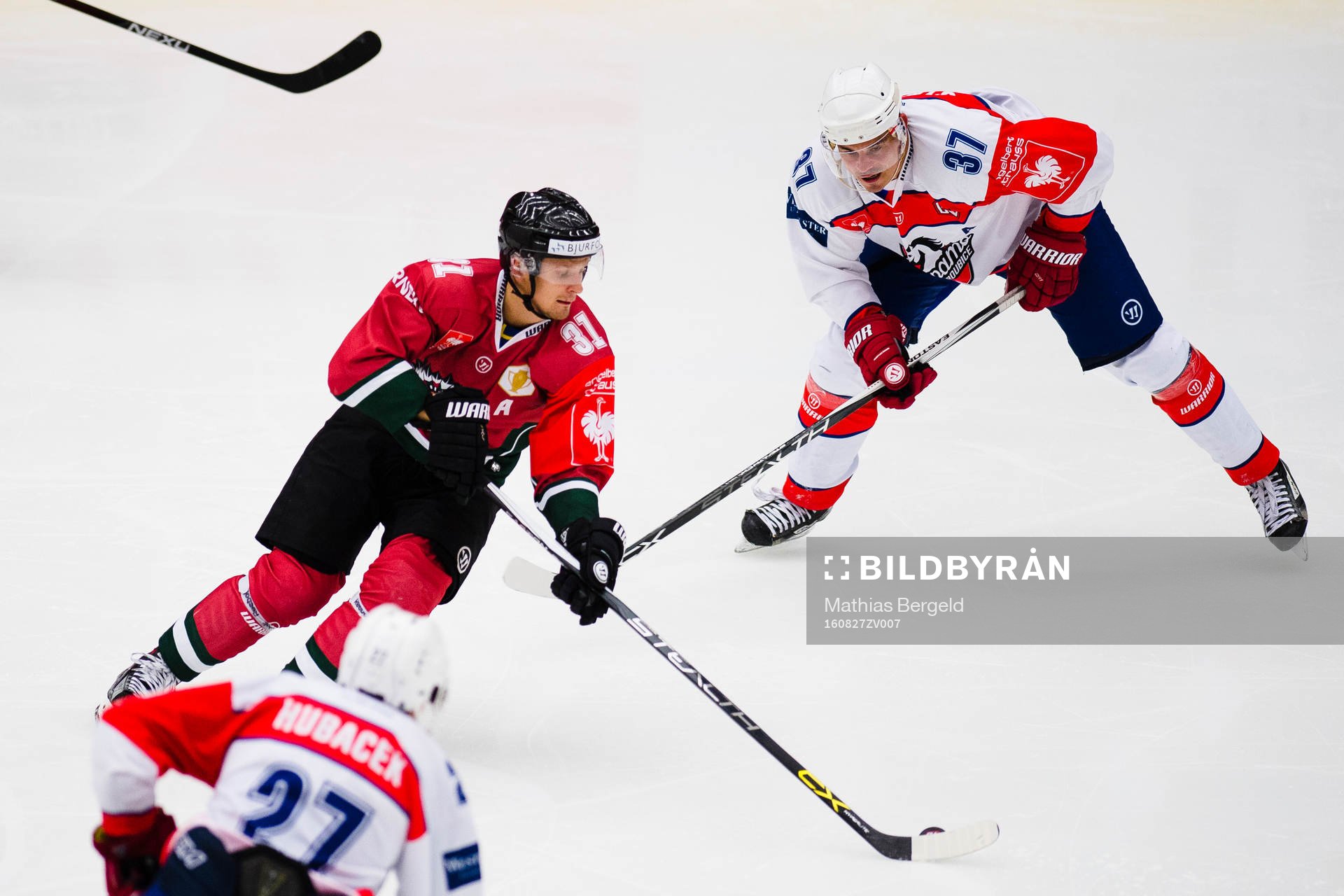 Pardubices Petr Hubacek och Petr Sykora försvarar mot