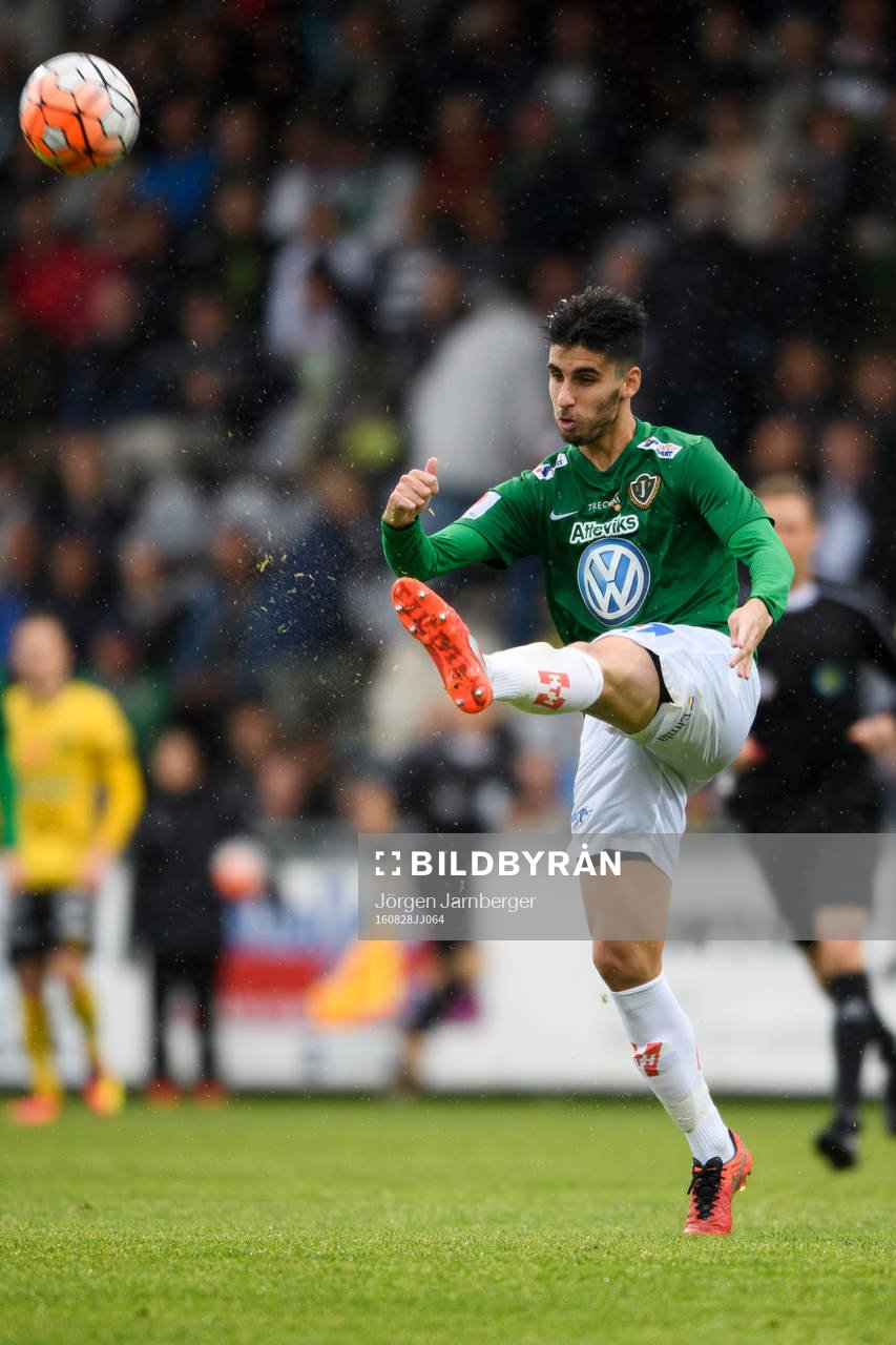 Jönköpings Alejandro Fernandez Portillo under fotbollsmatchen i Allsvenskan mellan Jönköping och Elfsborg den 28 augusti 2016 i JÖNKÖPING.