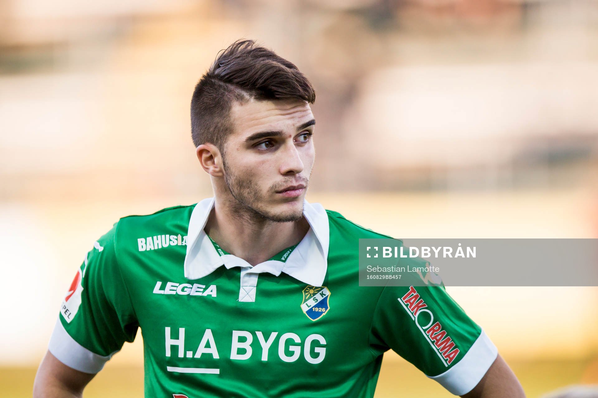 Ljungskiles Egzon Binaku under fotbollsmatchen i Superettan mellan Ljungskile och AFC United den 29 Augusti 2016 i Ljungskile.