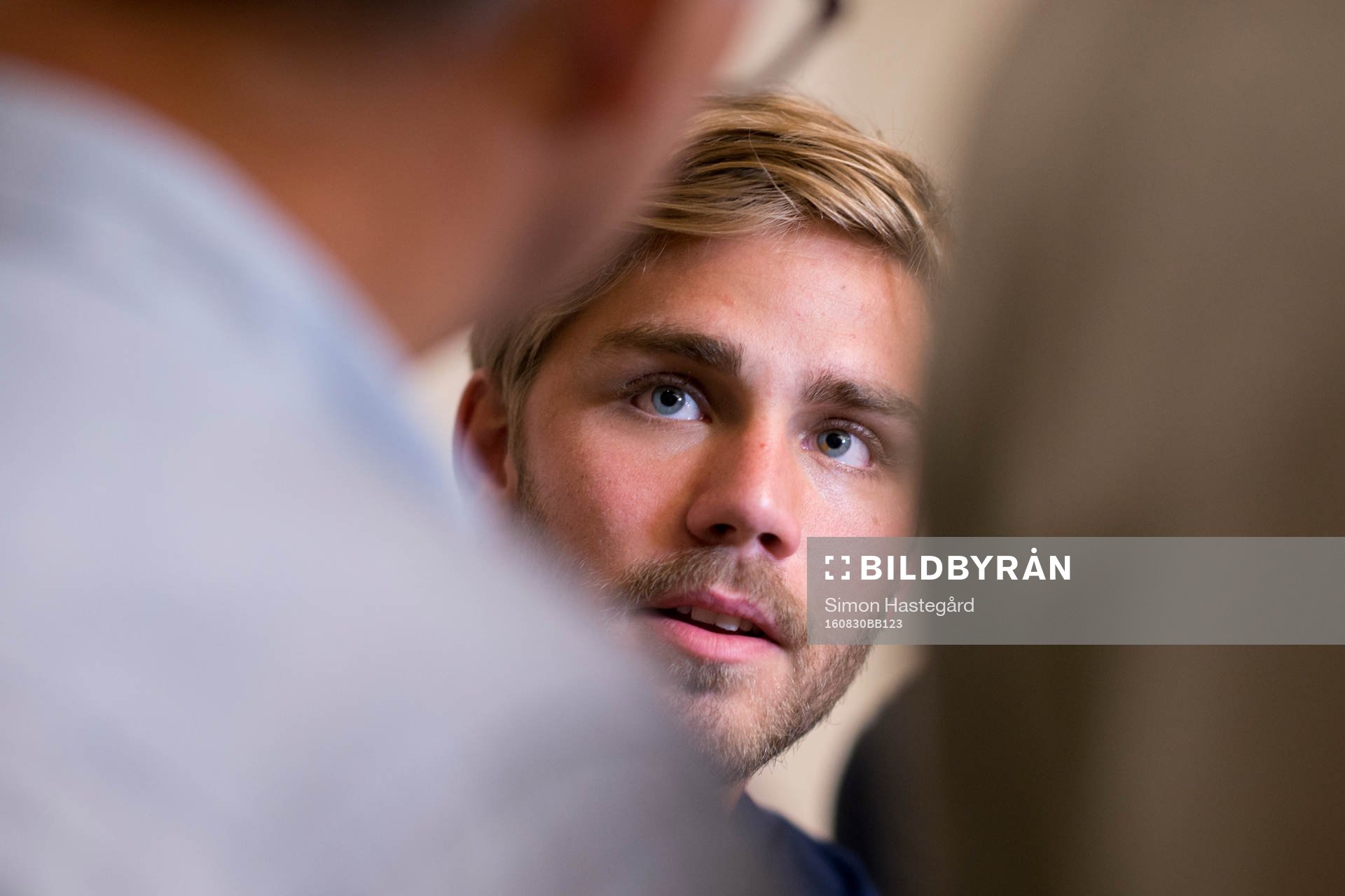 Christoffer Nyman i mixed zone