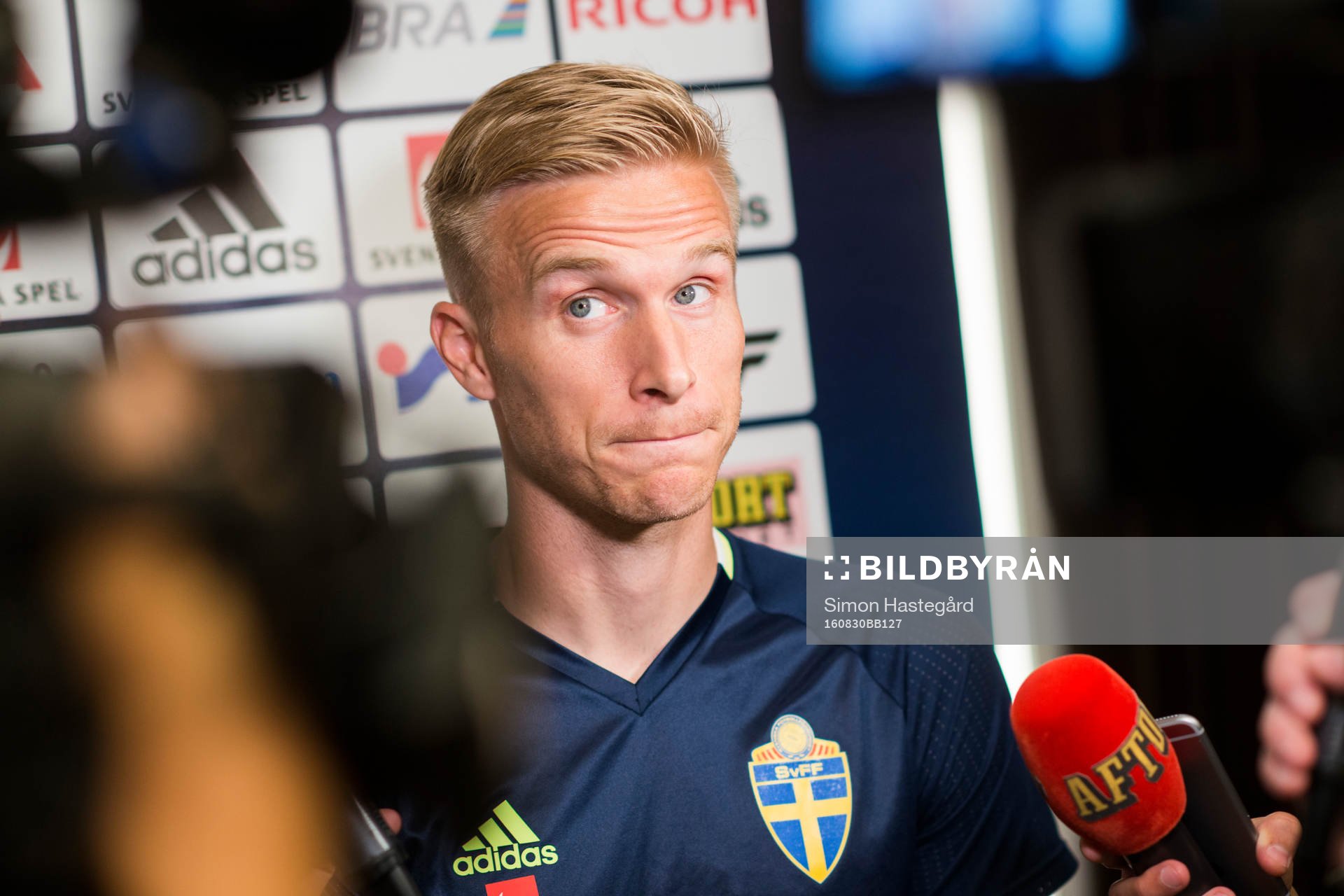 Oscar Wendt i mixed zone