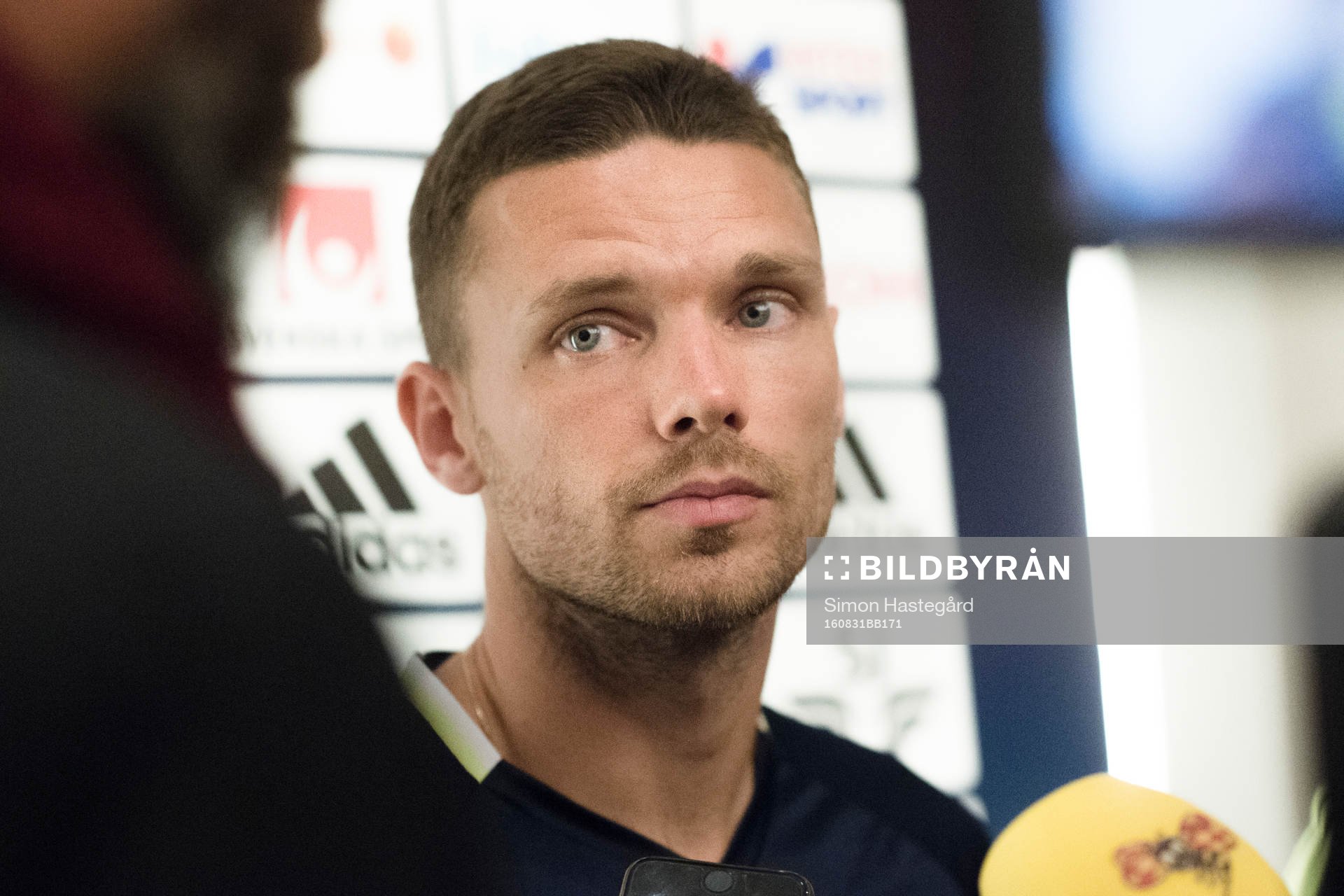 Marcus Berg i mixed zone