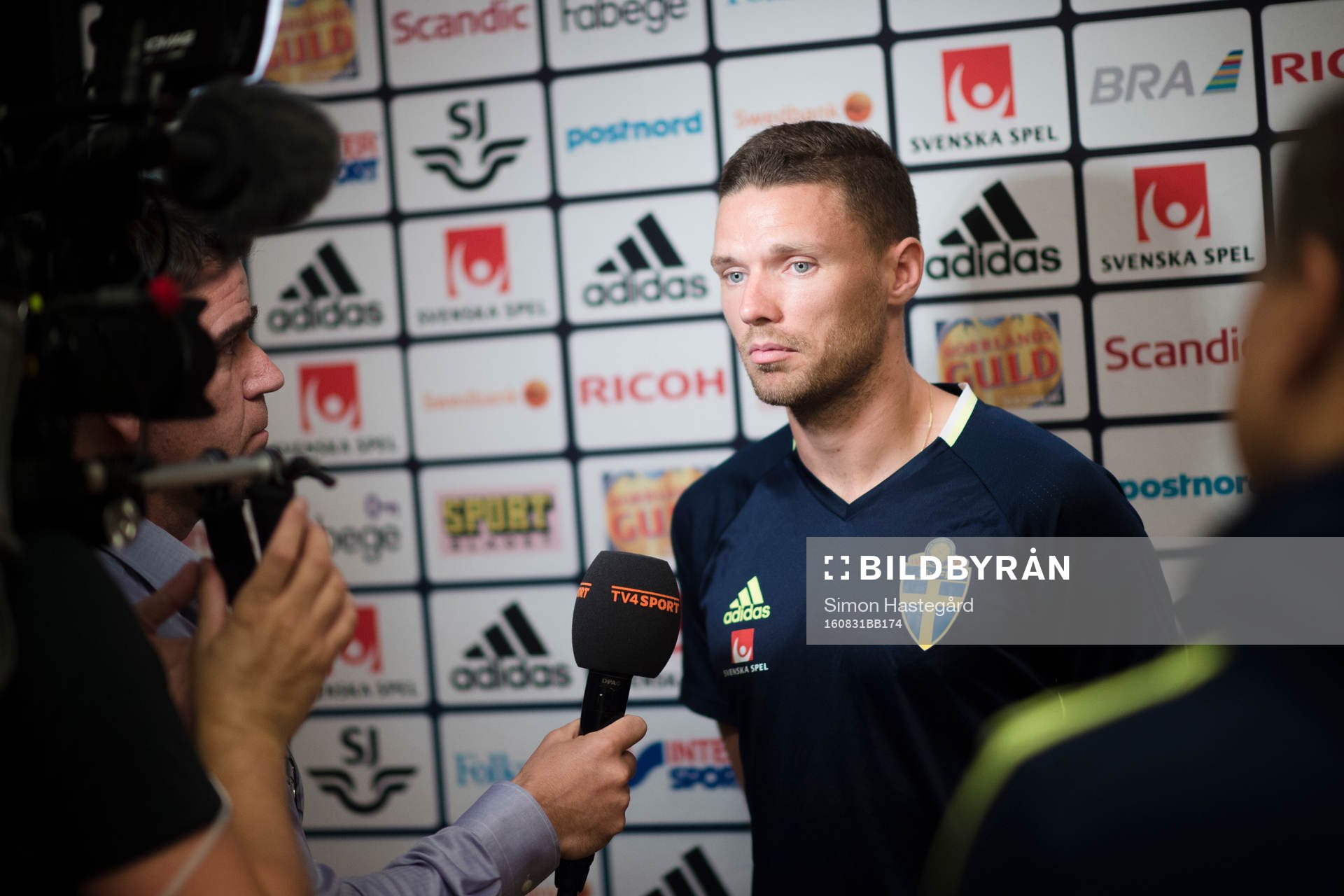 Marcus Berg i mixed zone