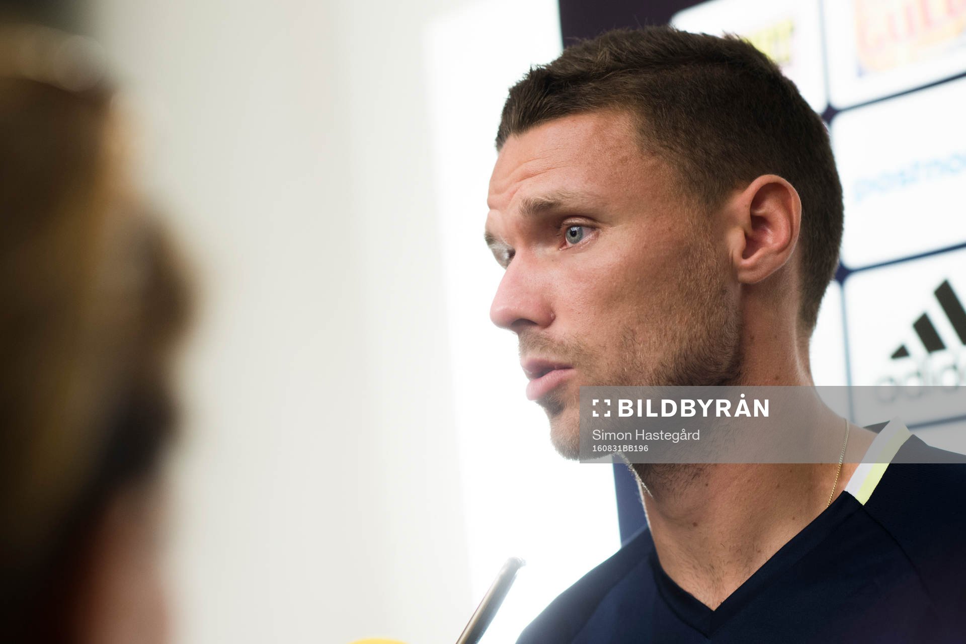 Marcus Berg i mixed zone
