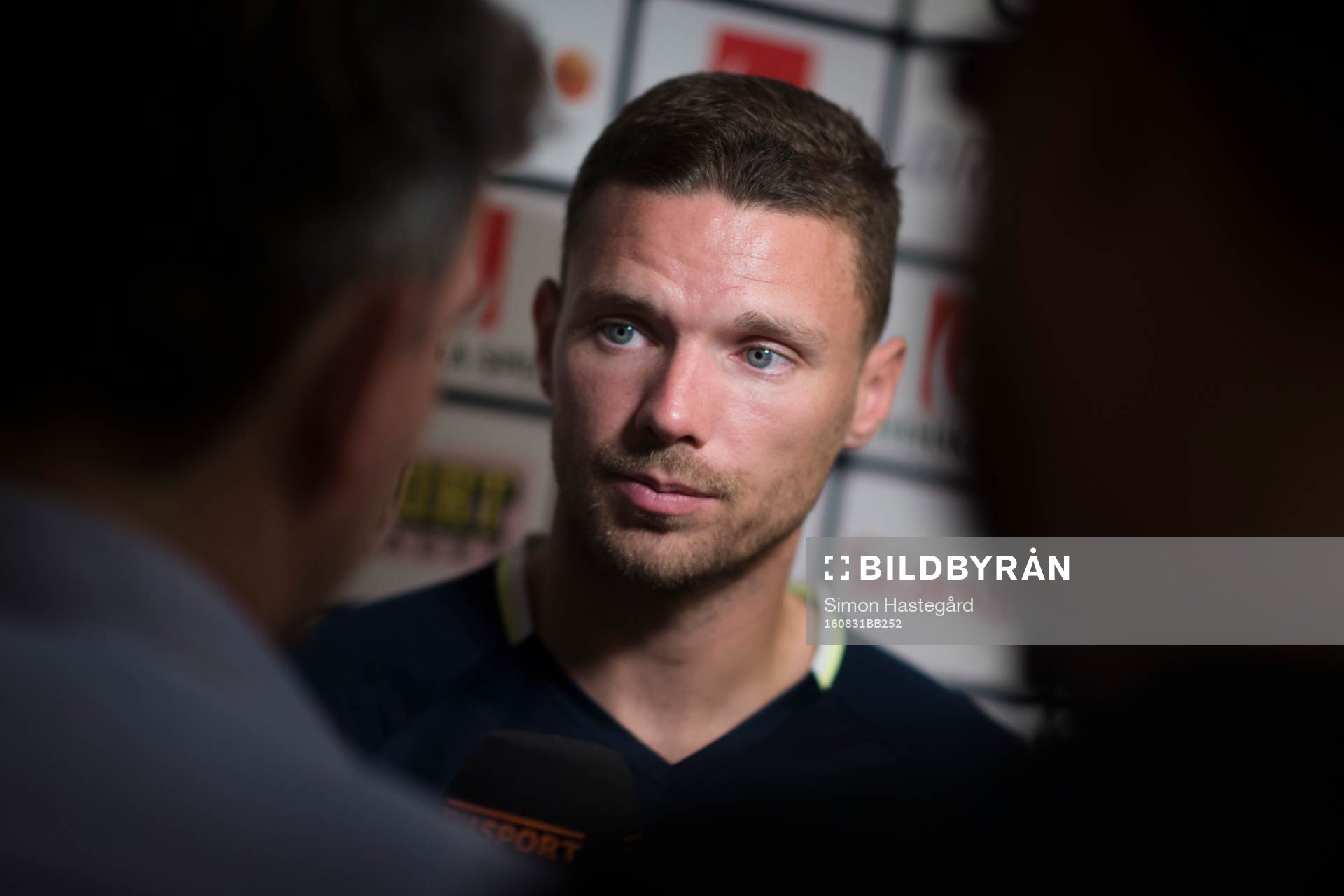 Marcus Berg i mixed zone